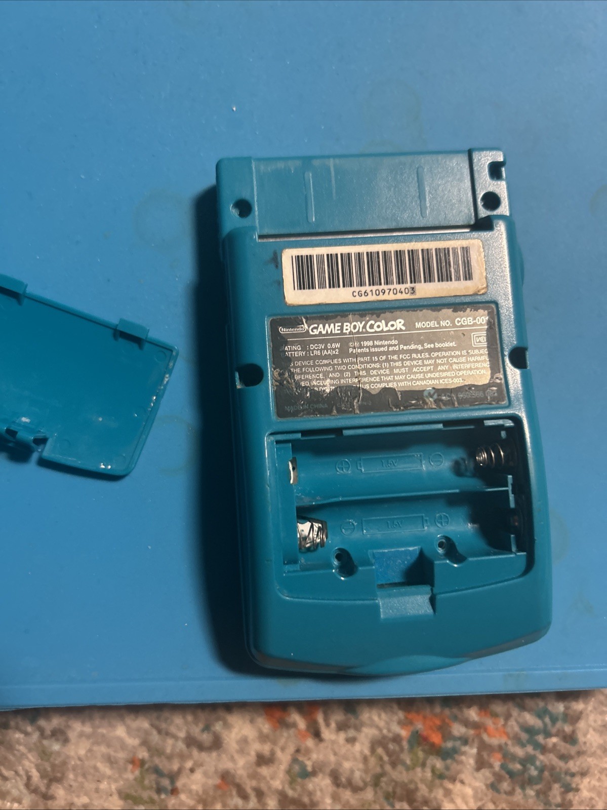 Nintendo Game Boy Color Teal For Parts Repair