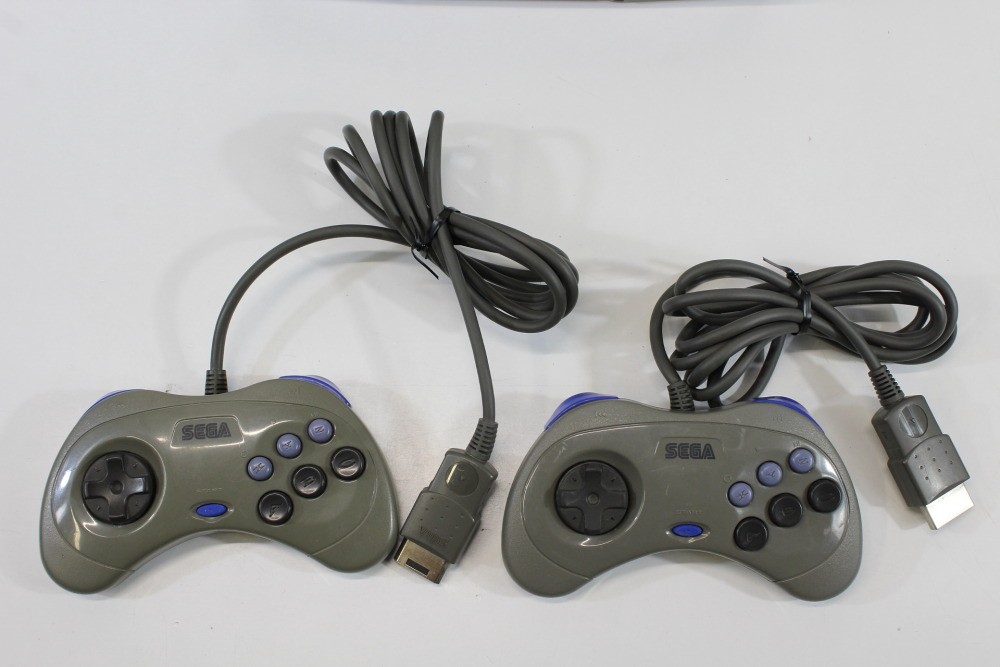 SEGA Saturn Gray Console Controller x2 AC AV HST-3200 SS JP Japan WORKING A VG