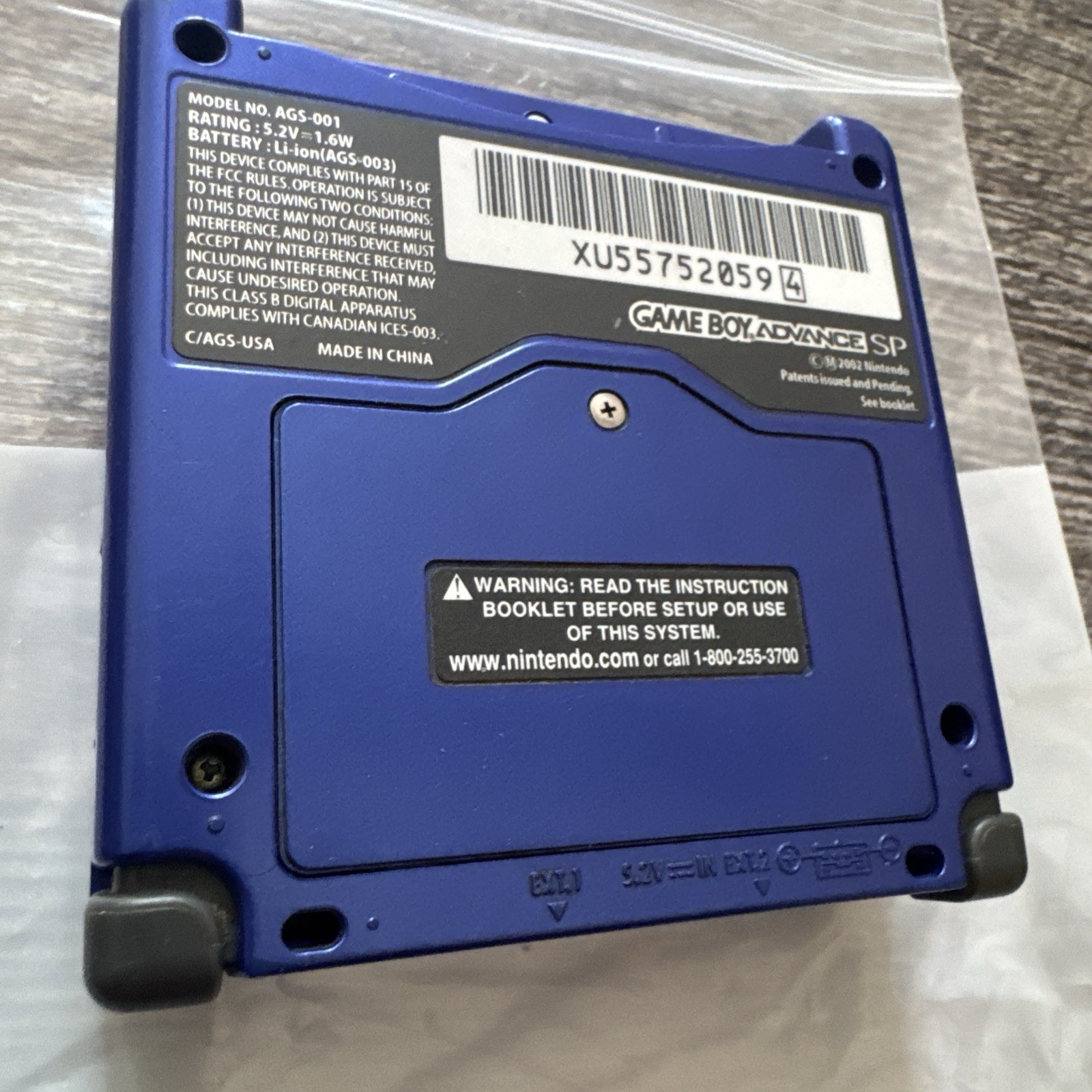 Nintendo Game Boy Advance SP Console – Cobalt Blue – Tested W/ Charger Clean
