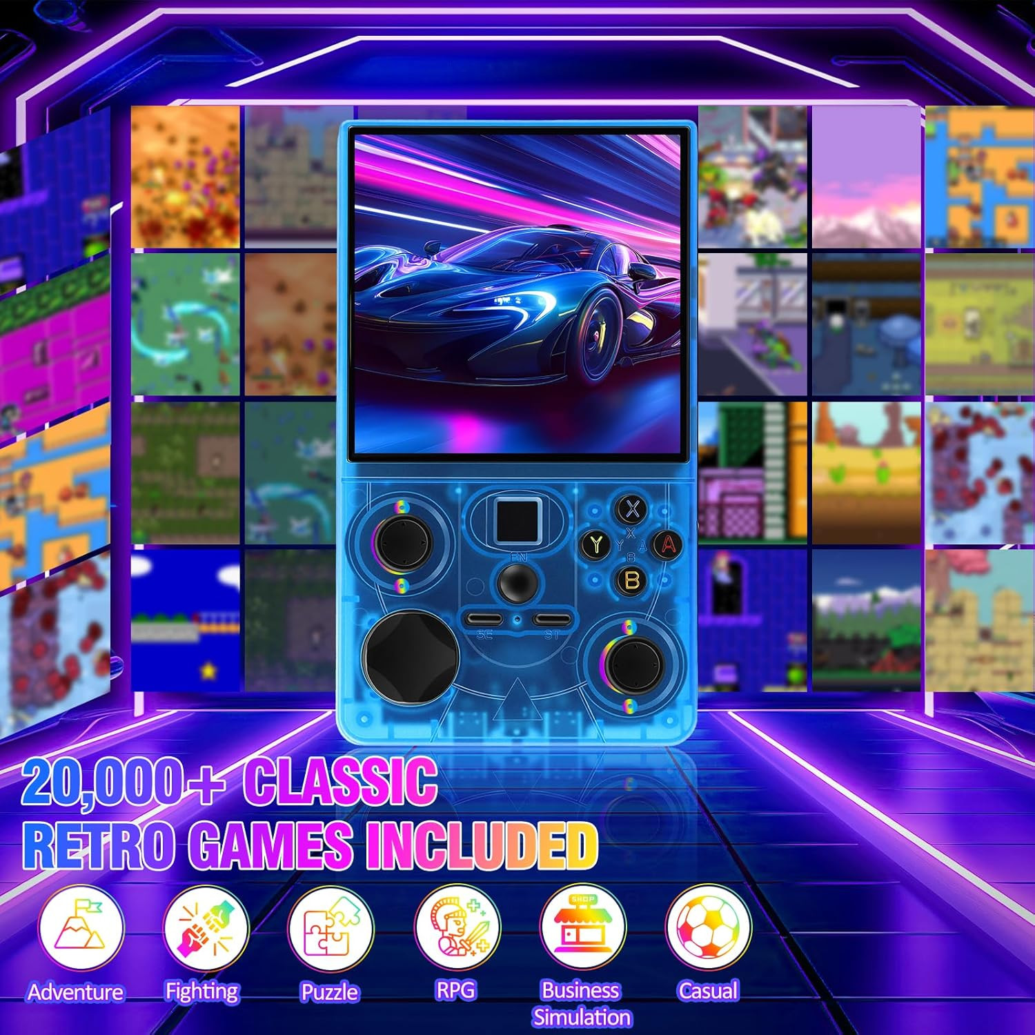 DC40V Retro Handheld Game Console – 20,000+ Games, 64GB, Portable Gaming Device