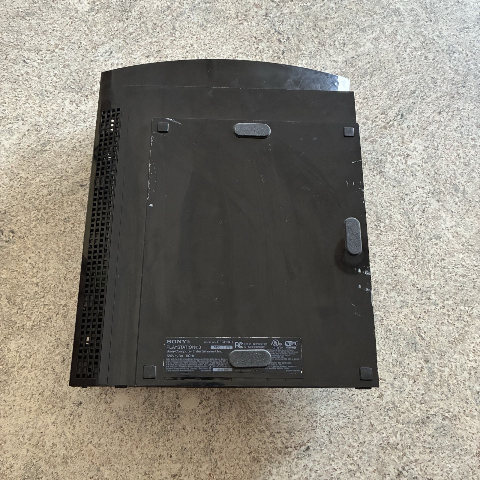 PS3 Fat Sony PlayStation 80GB Black Console w/ Power Cable CECHH01 PS2 Tested