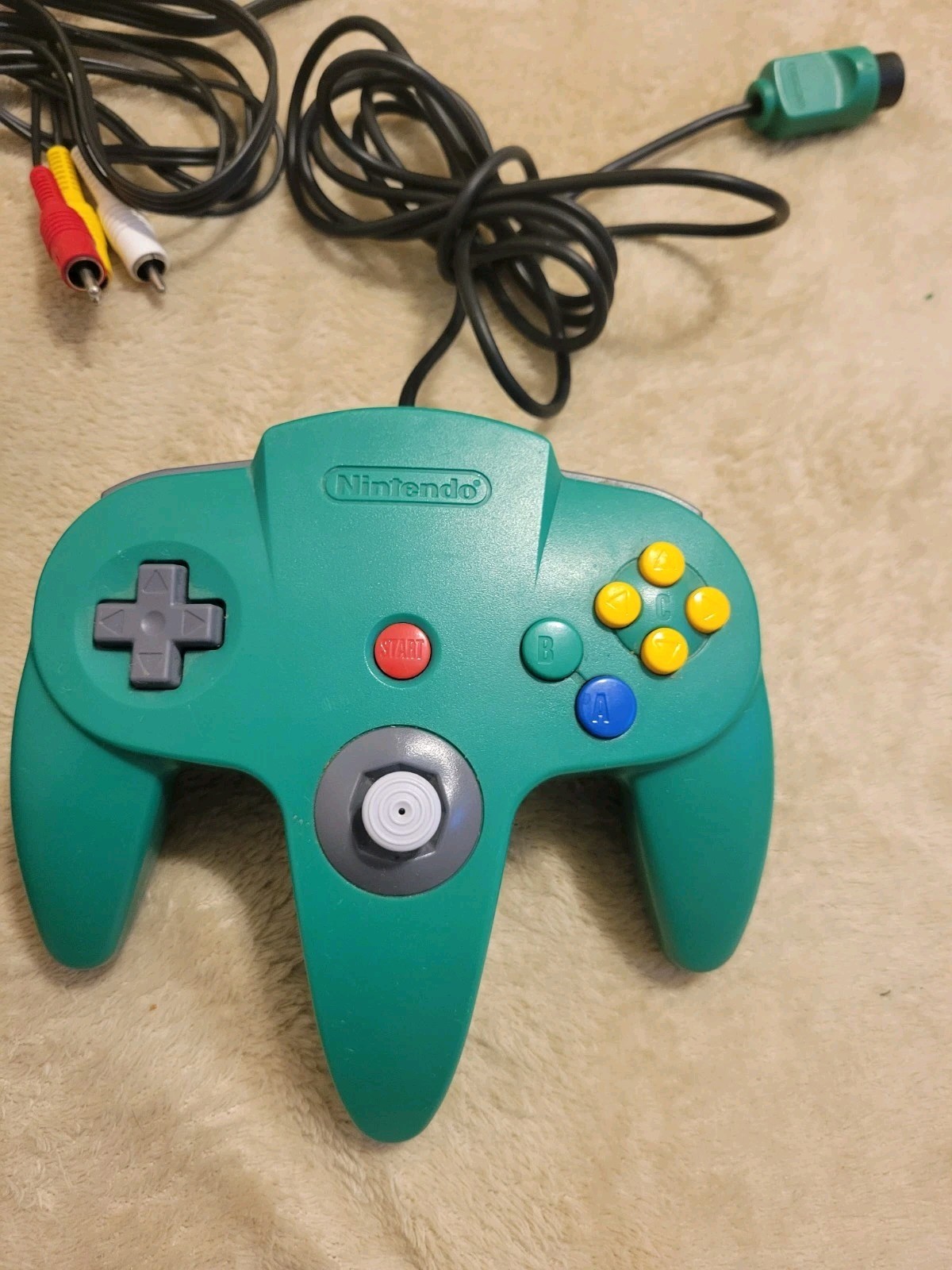 NINTENDO N64 CONSOLE NUS-001 WITH 2 CONTROLLERS, CABLES- TESTED WORKS