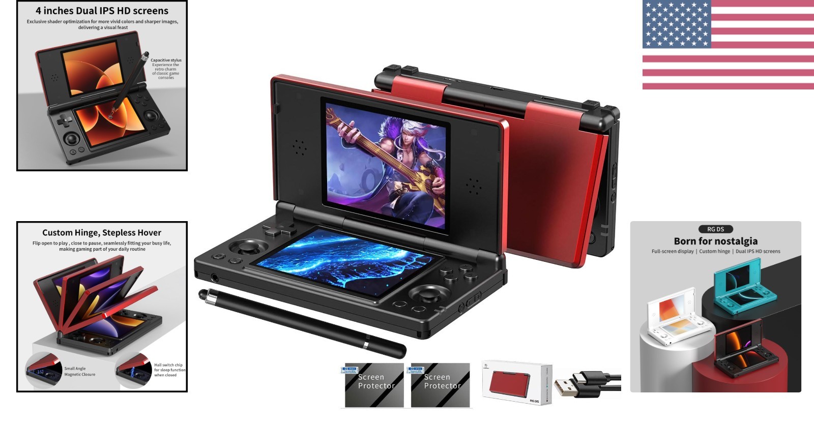 RG DS Foldable Handheld Game Console RK3568 Anbernic RG DS Android 14 System …