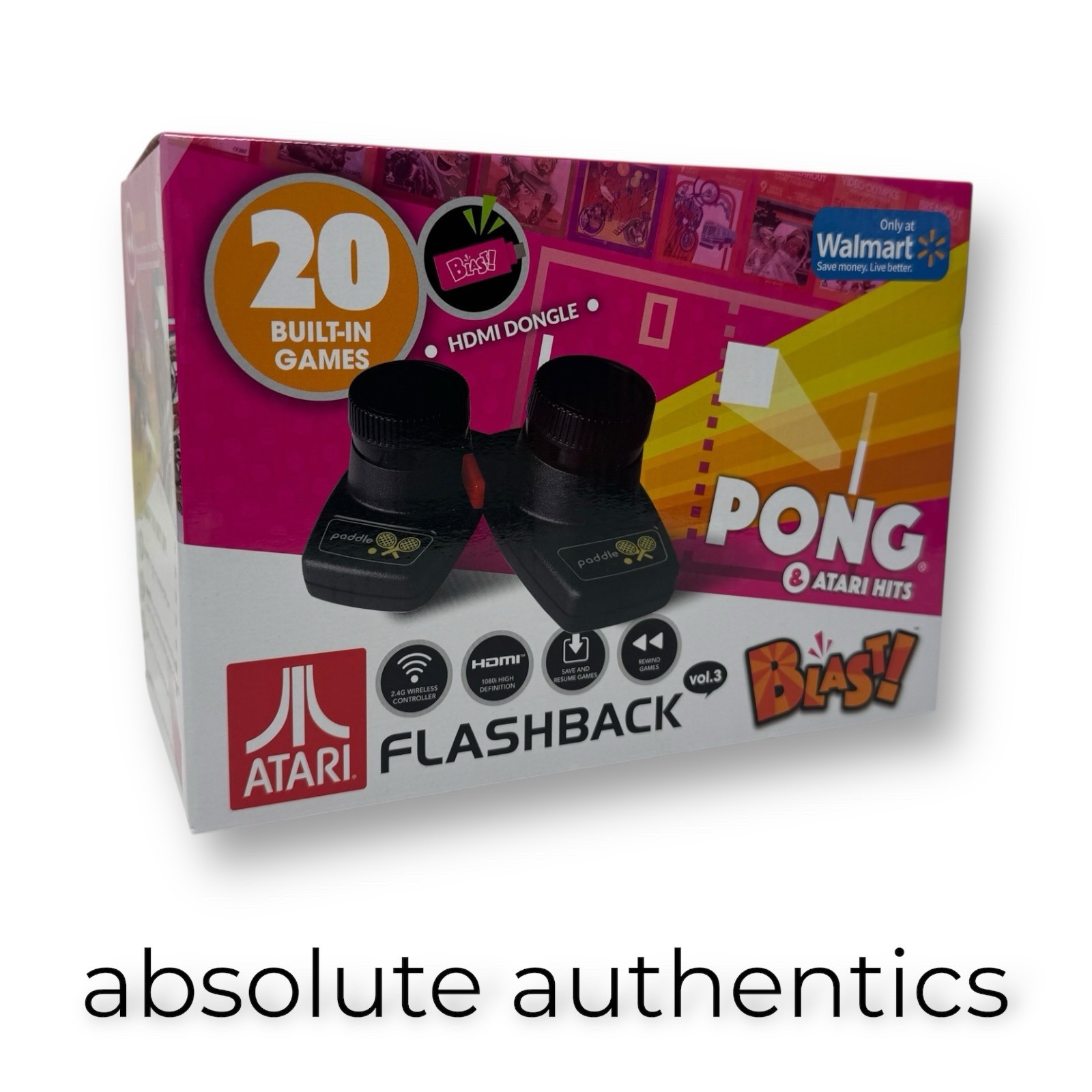 AtGames Flashback Vol 3 Blast! Atari & Pong Hits Retro Gaming System w/ 20 Games