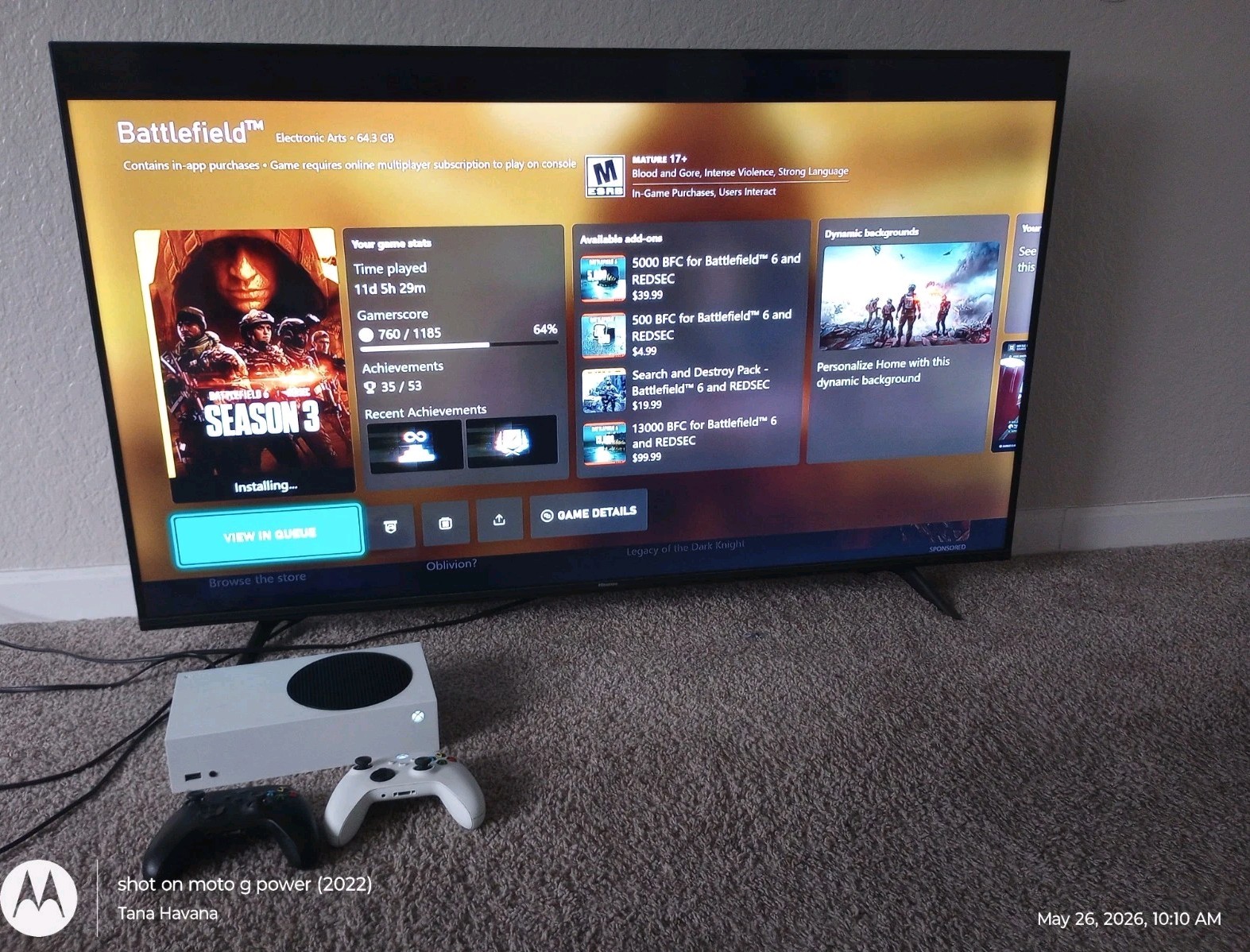 Microsoft Xbox Series S 512GB White With 2 OEM Controllers + All Cables!