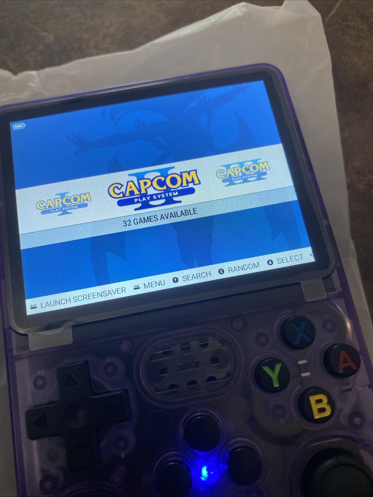 RK3326 Quad Core Handheld Game Console 128G With Built-in Games, Purple