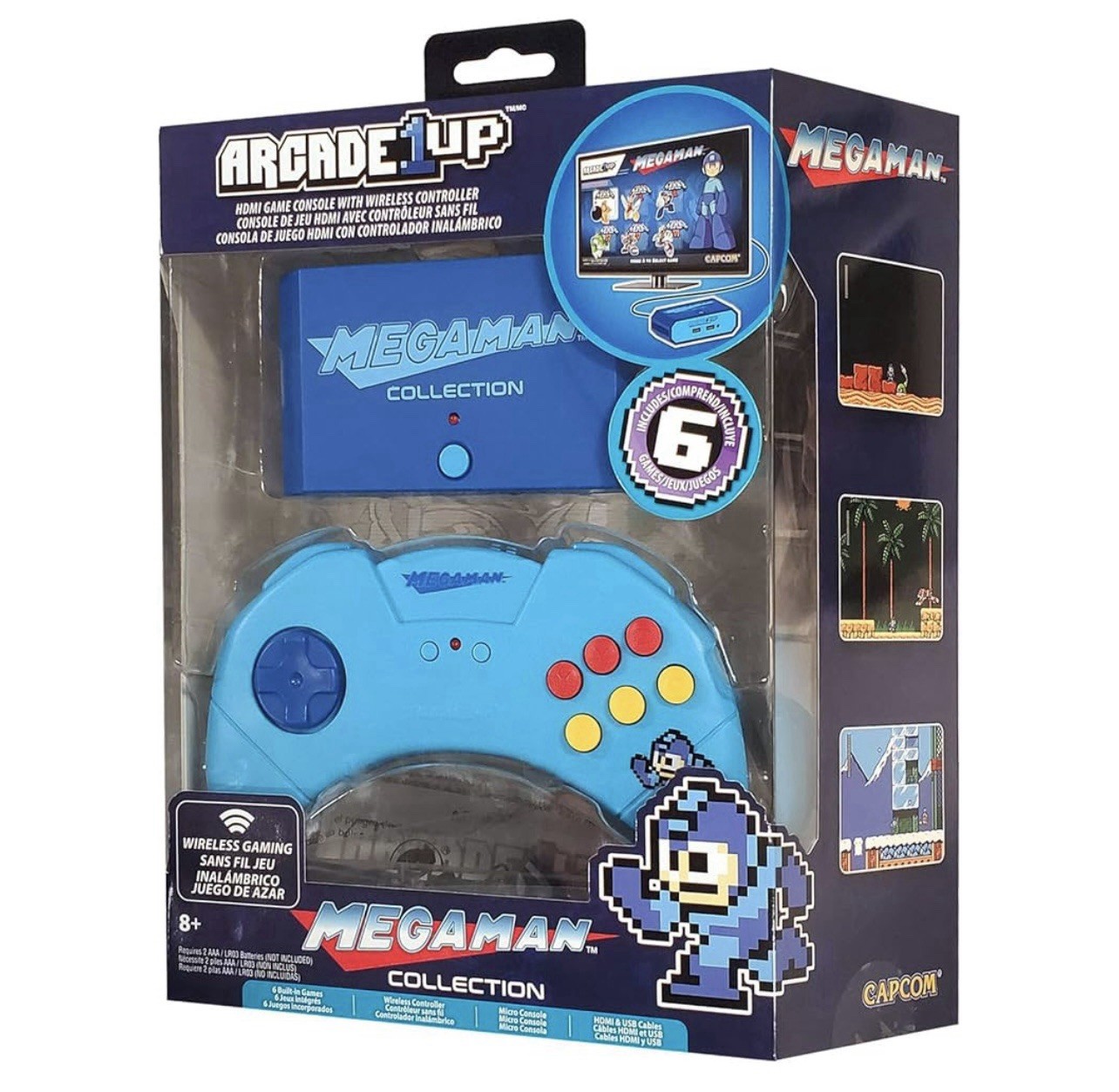 Arcade 1Up Mega Man HDMI Game Console with Wireless Controller Brand New