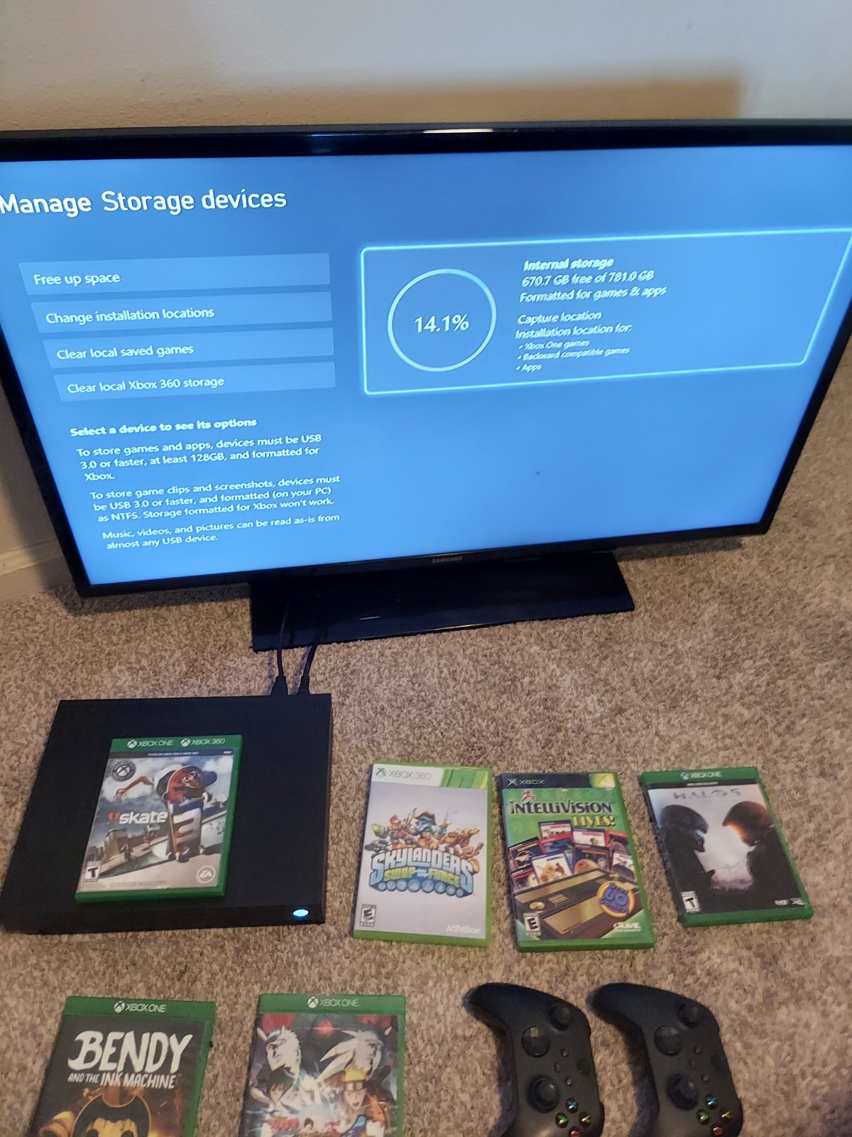 Microsoft Xbox One X 1TB Black Console 2 Controller Games Bundle