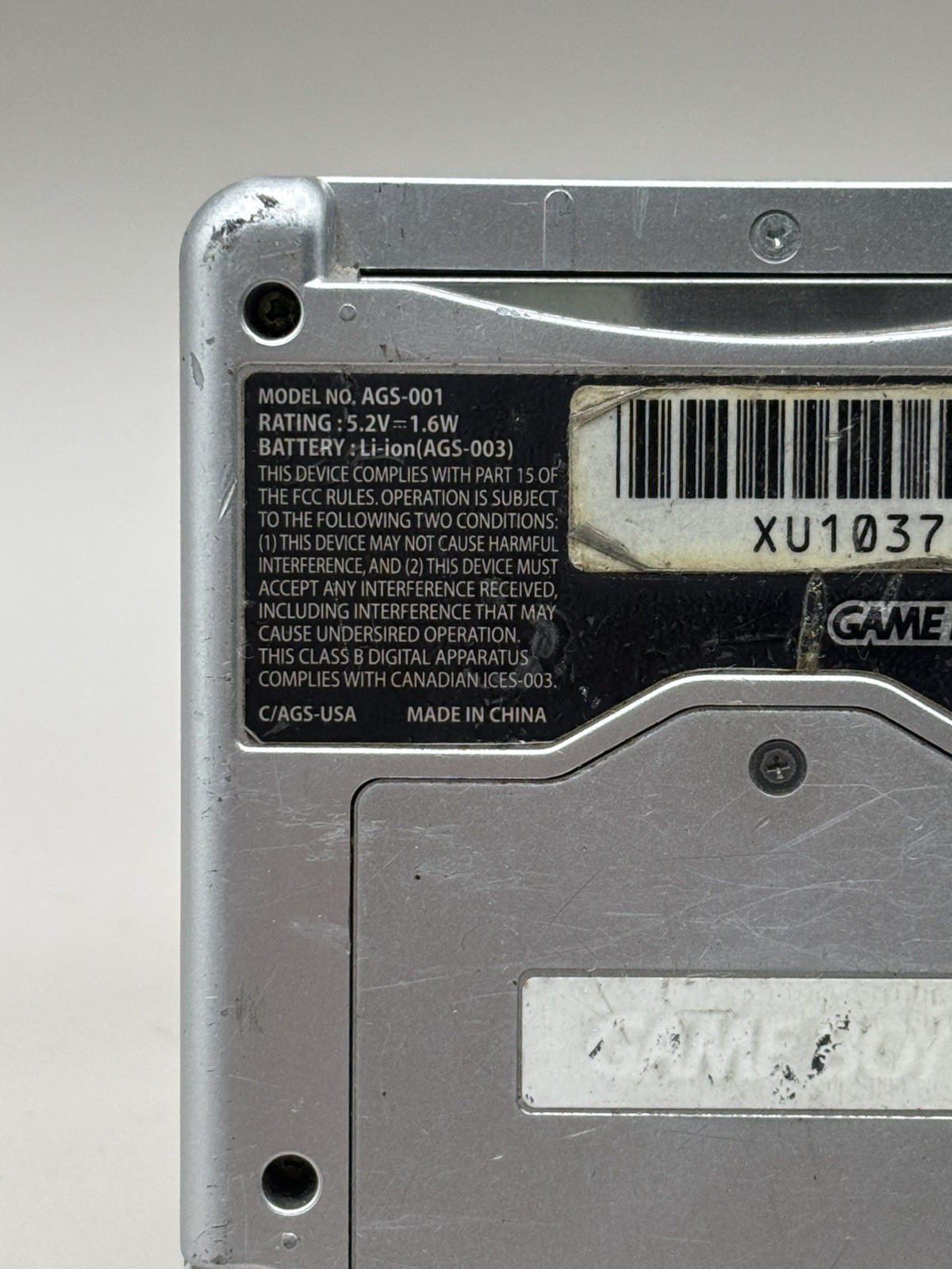 Nintendo Game Boy Advance SP – Silver (G27) READ DESCRIPTION