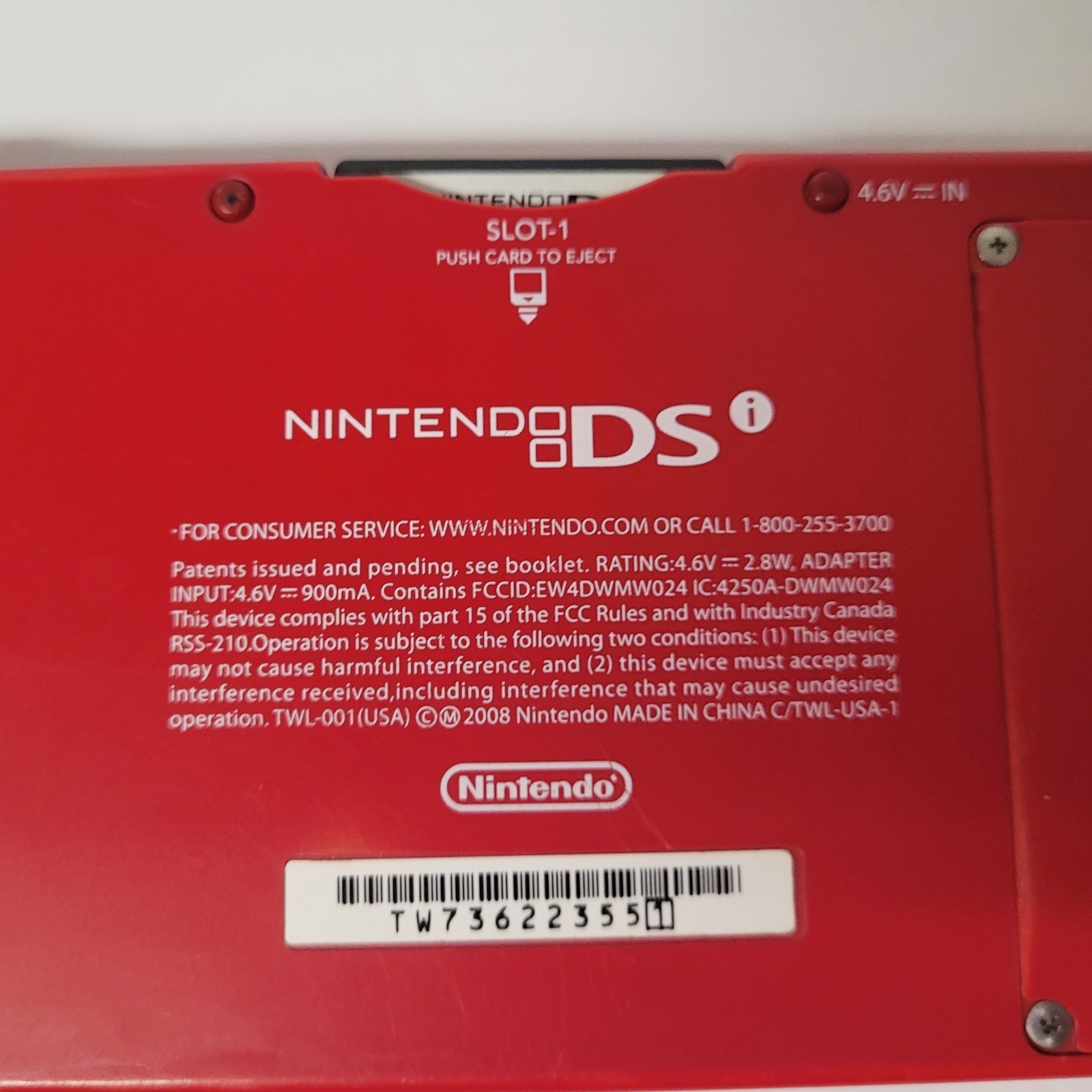 Nintendo DSi Red Handheld Console Game System w/ Charger Stylus Manual & Game