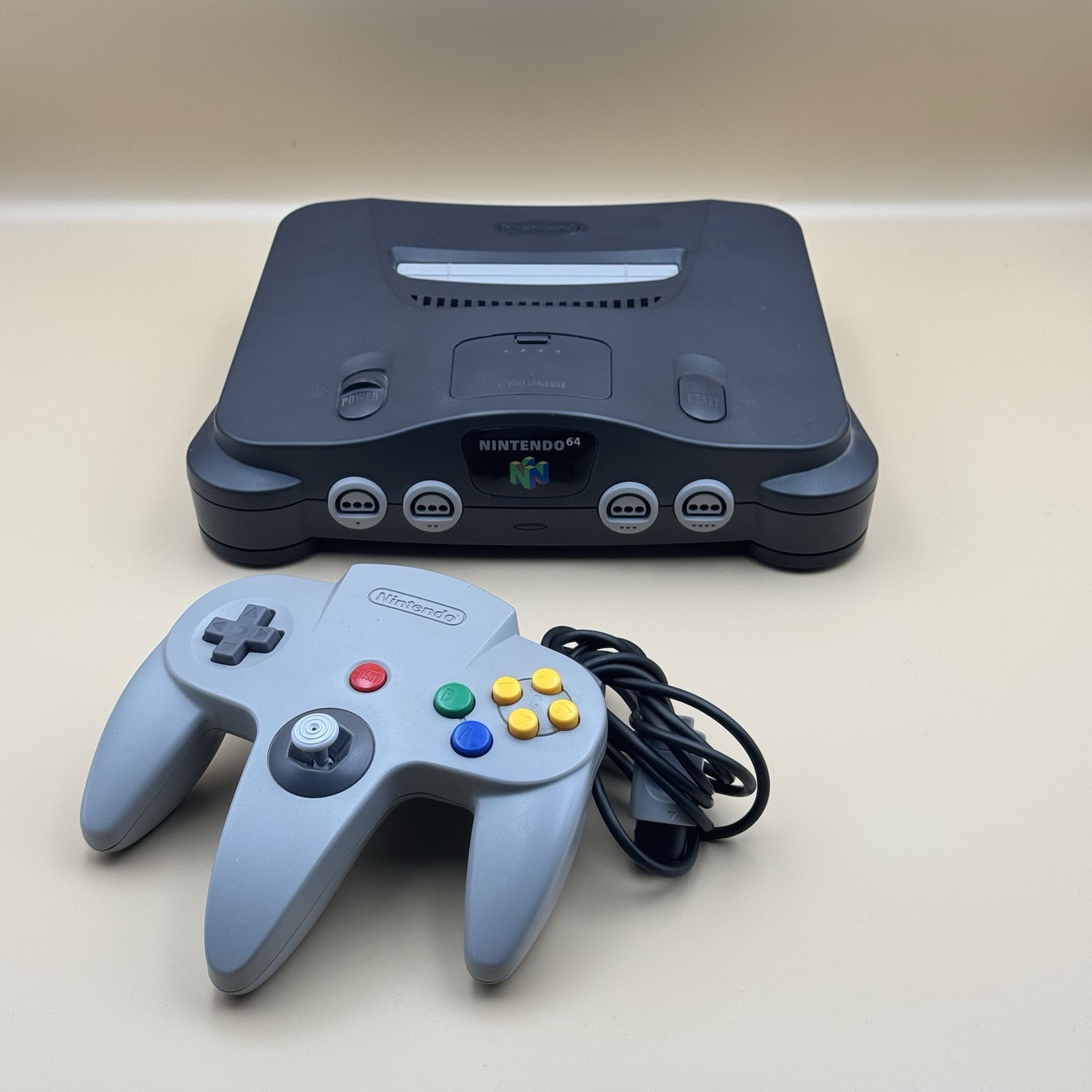 Nintendo 64 System (Charcoal Gray, 32 MB) w/ Expansion Pack – Tested/Cleaned