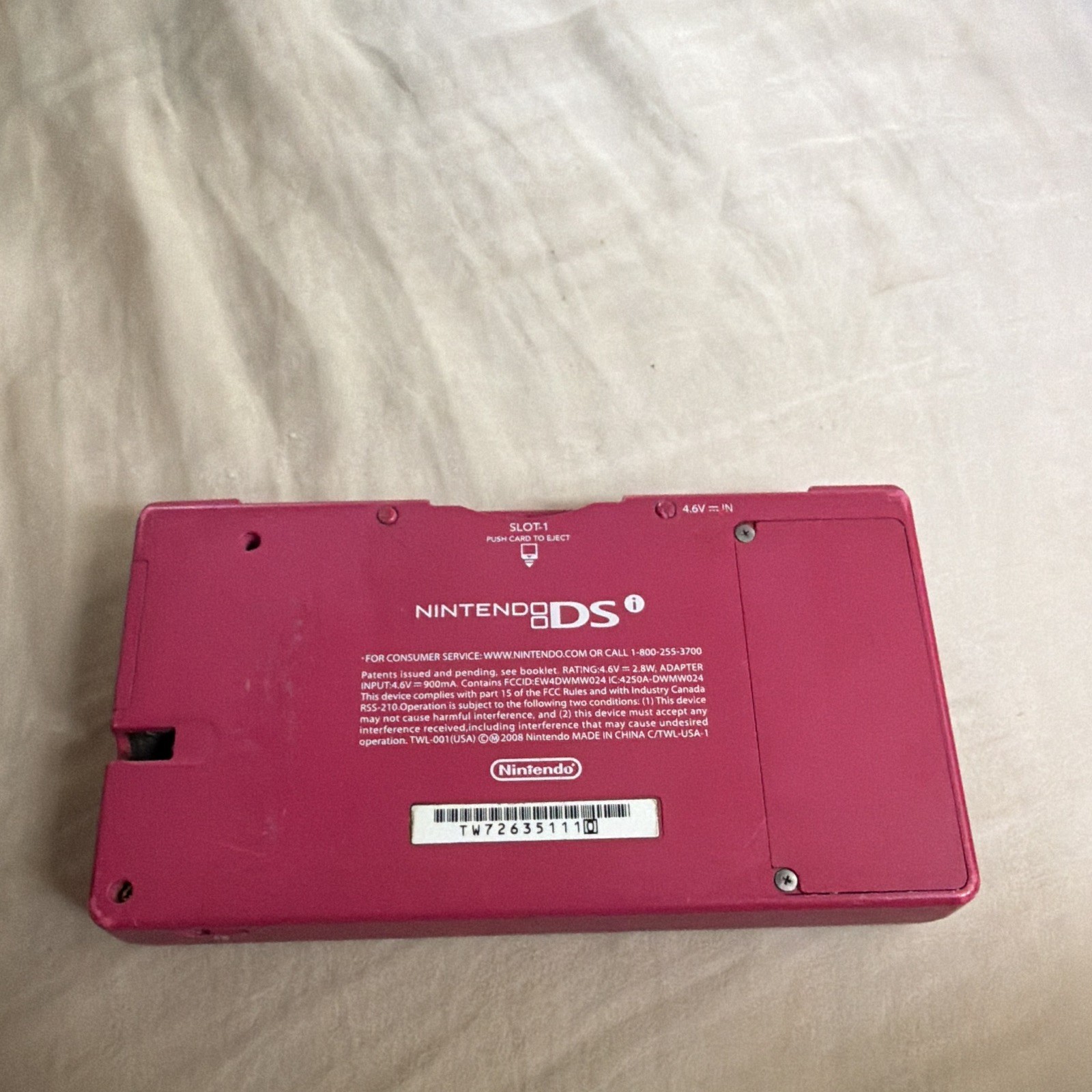 Nintendo DSi Pink Handheld System Wi-Fi SD Slot 256MB NTSC-U/C TWL-001
