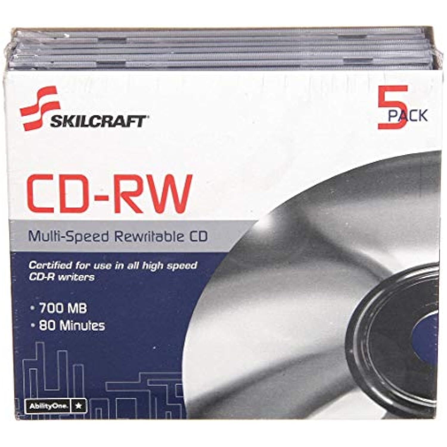 CD-RW Disc, 700 MB Capacity, 4X to 12x Speed