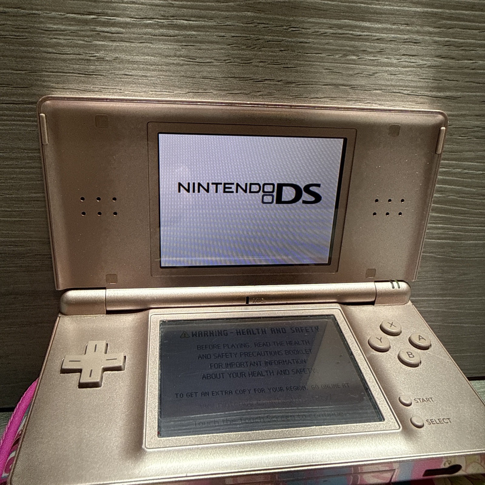 Nintendo DS Lite with Case USG-001- Metallic Rose Tested Works – No Charger!
