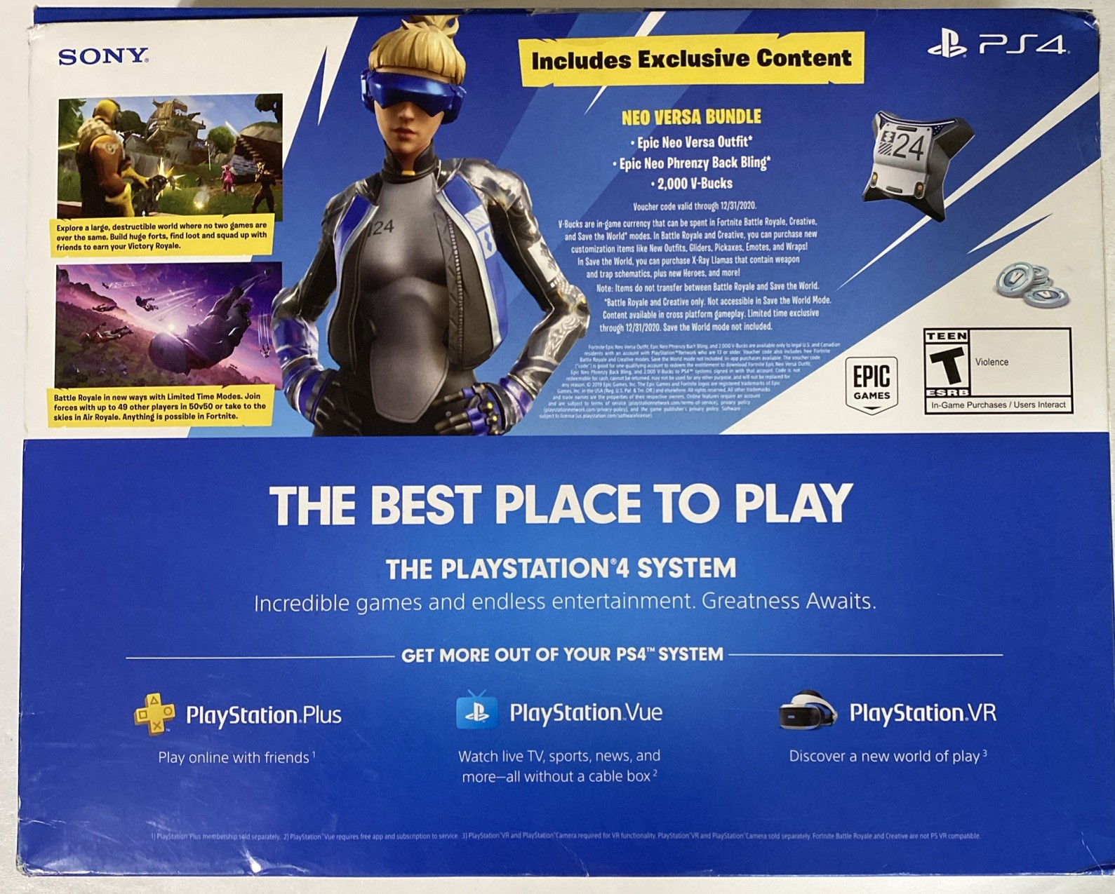 Sony PlayStation 4 1TB Fortnite Neo Versa Console – Jet Black In BOX Used