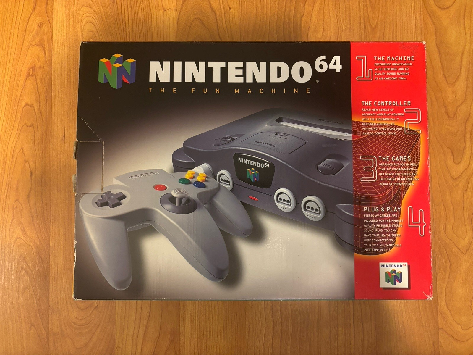Nintendo 64 N64 Black Console w/ Gray Controller & Box Multiplayer NTSC-U/C