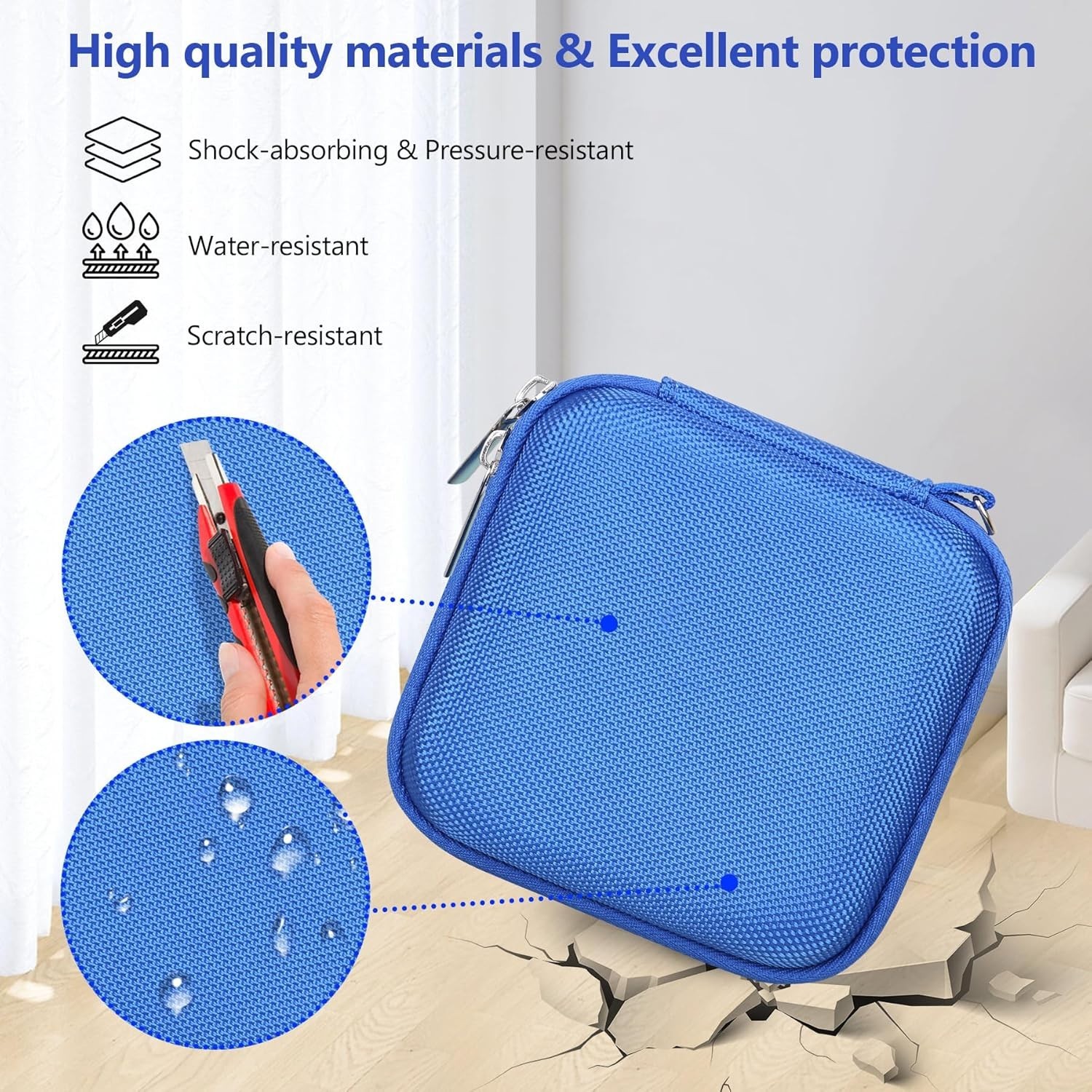 Hard EVA Carrying Case for RG34XXSP/RG35XXSP Retro Game Console – Blue