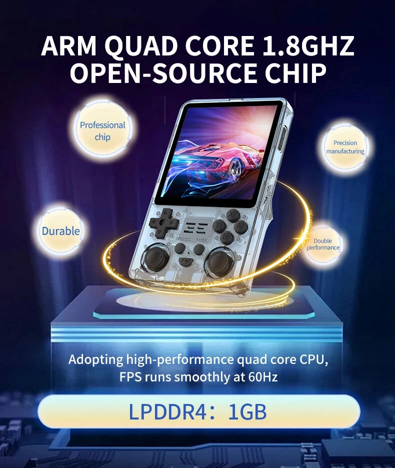PowerPal RGB20SX Retro Handheld Game Console Dual mSD 16GB Linux System 4″ 720px