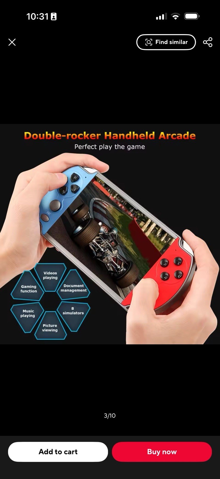MP5 X7 4.3in Handheld Game Console Dual Joystick TV Out 8GB 480p