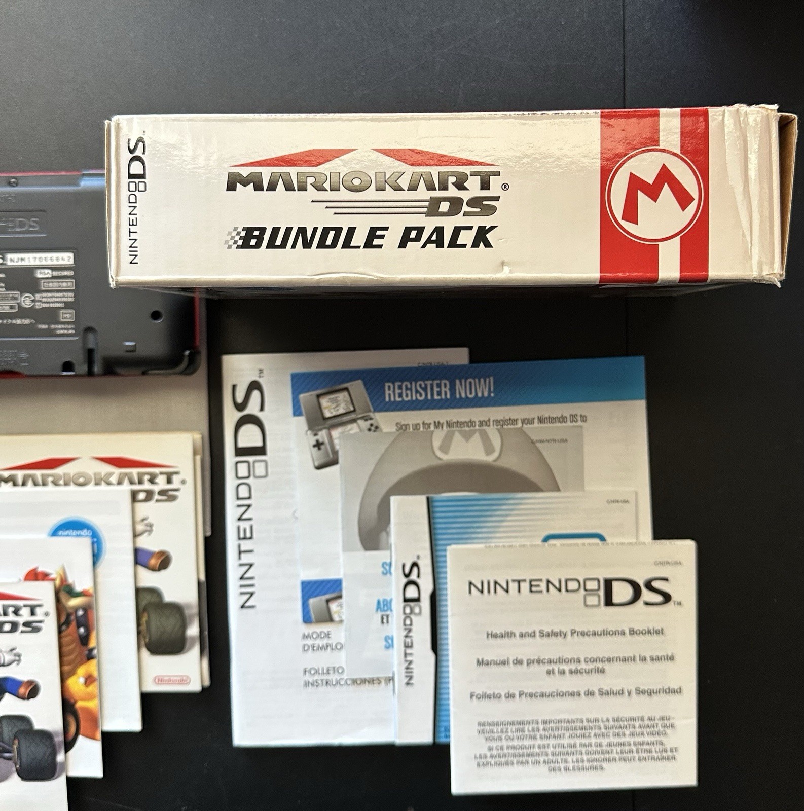Nintendo DS Mario Kart Bundle Pack Hot Rod Red In Box Handheld Console System