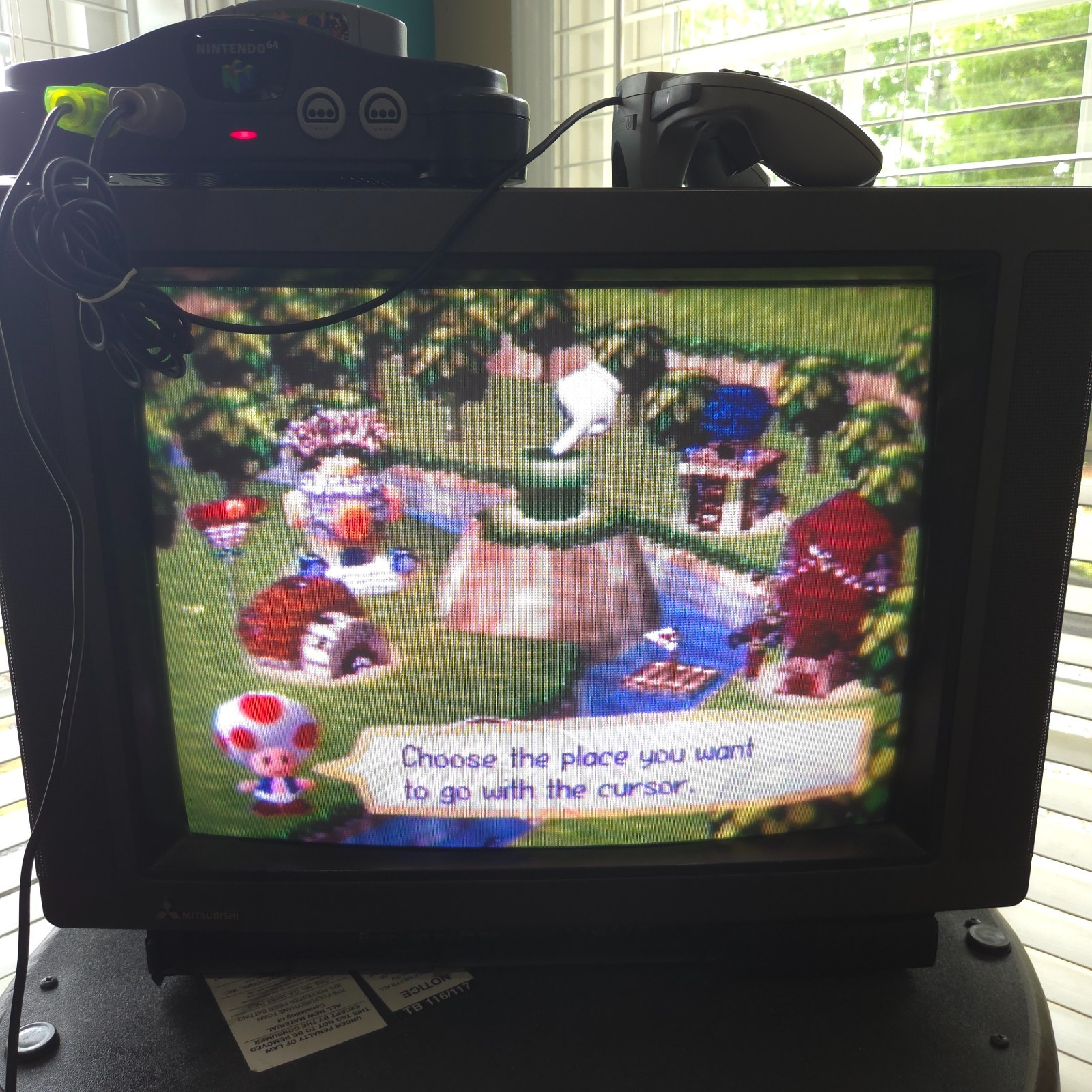 Nintendo N64 System w/ Mario Party Game 2 Controllers & Accessories Tested Works