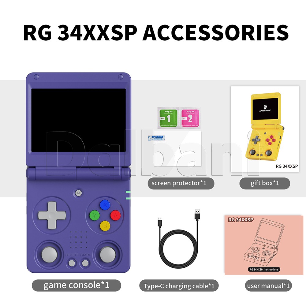 RG 34XXSP Anbernic Indigo Handheld Retro Game Console 3.4″ H700 3300mAH Linux