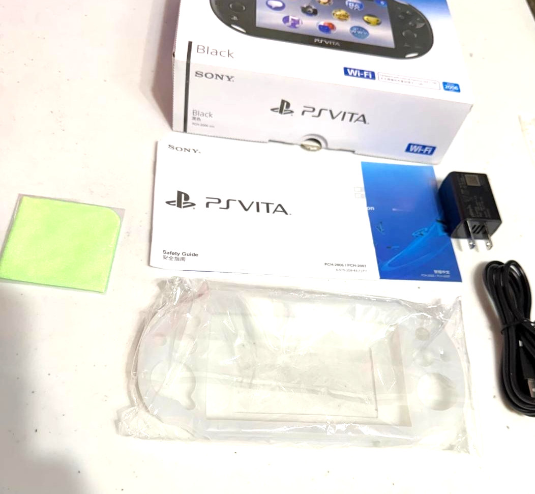 SONY PS Vita PCH 2000 Console Charger w/Box PlayStation PSV Slim Black 64GB USA