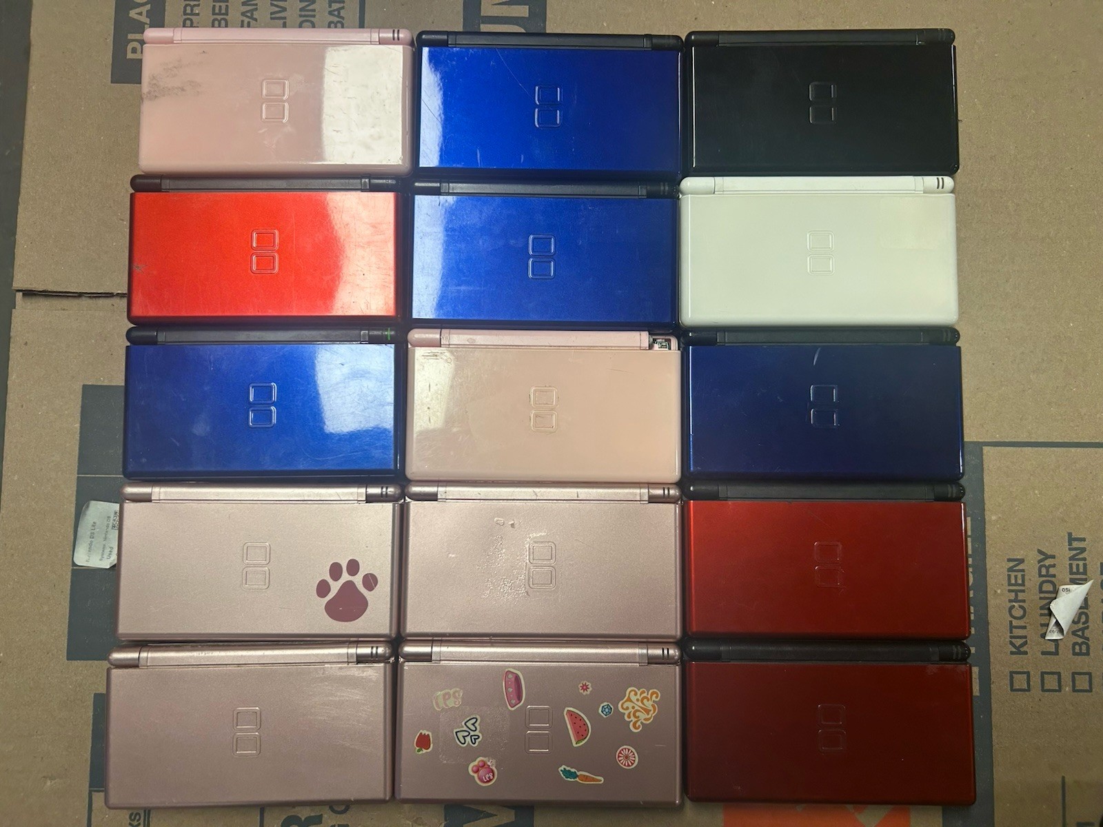 (15) Nintendo DS Lite Handheld Game Systems LOT PARTS REPAIR BROKEN AS-IS