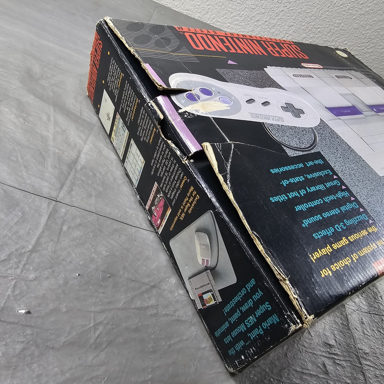 Super Nintendo SNES Console IN BOX Bundle W/ Super Mario All Star Donkey Kong 2!