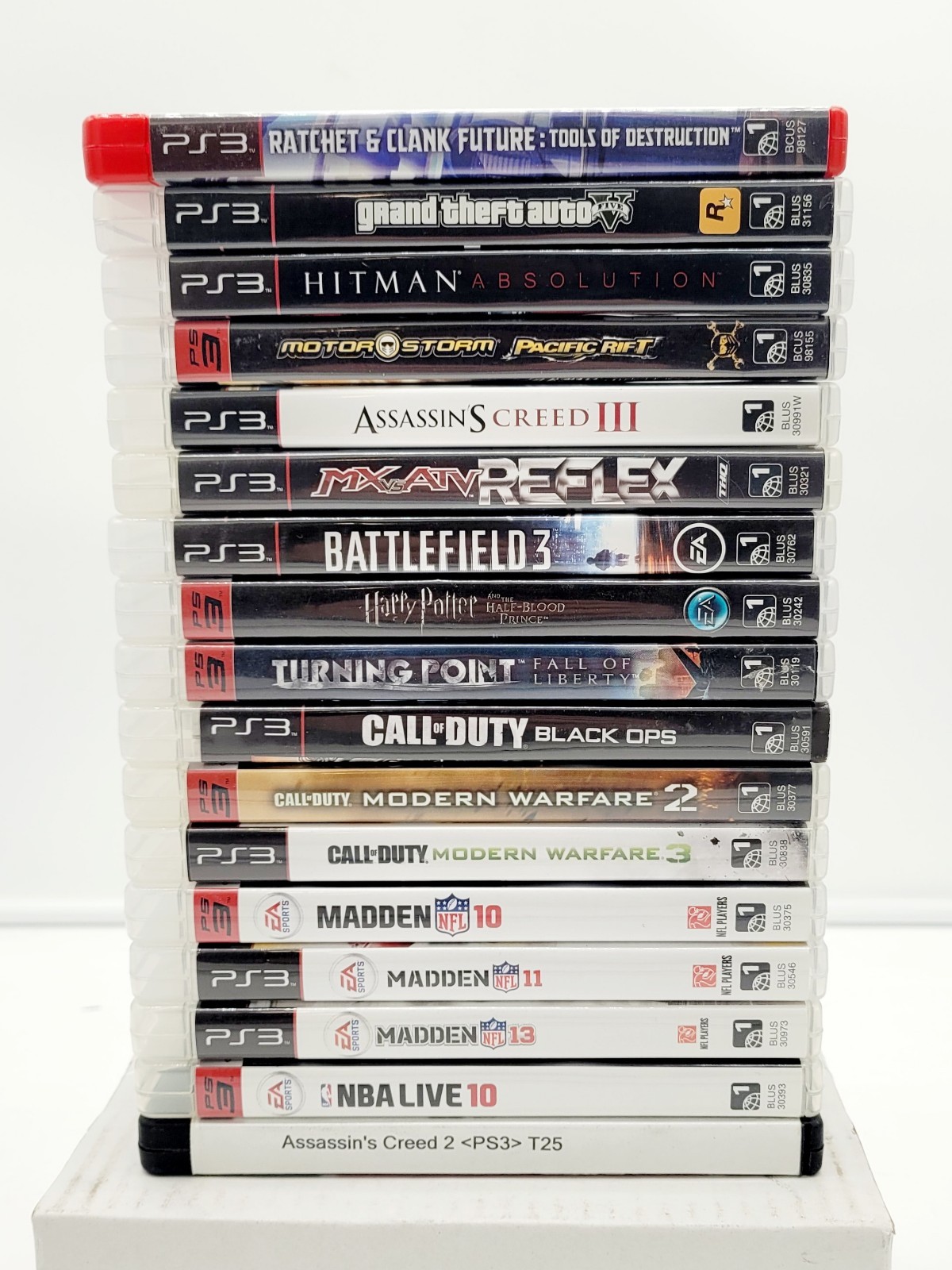 Sony PlayStation 3 PS3 Slim Console Bundle Box Controller Cords + 16 CIB Games