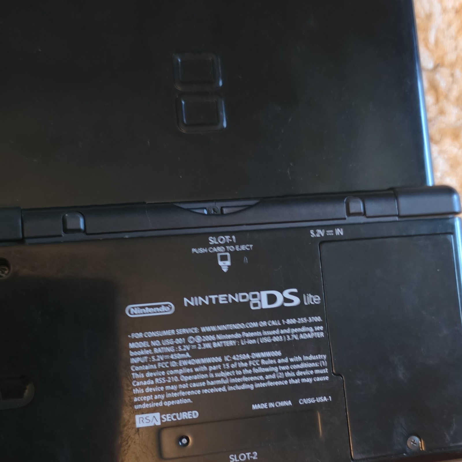Nintendo DS Lite Black Handheld System Console for Nintendo DS, Headphone Jack