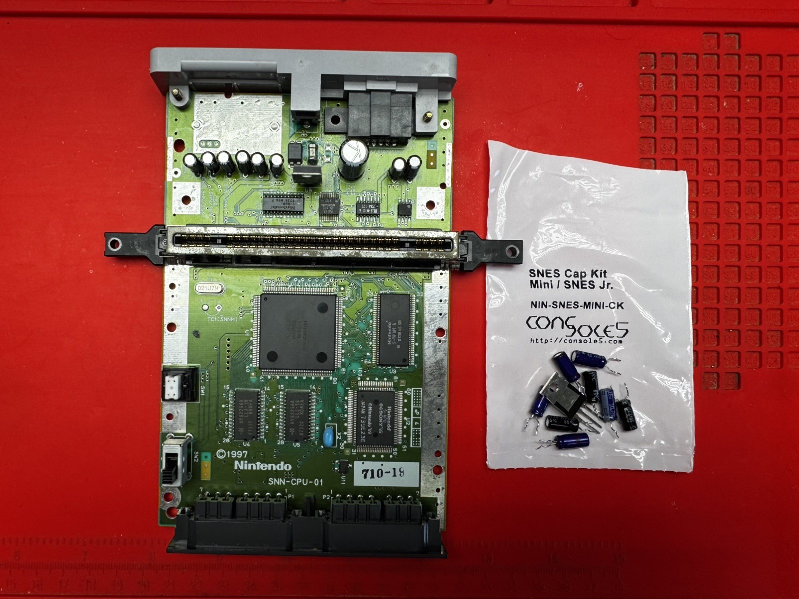 SNES Jr 1CHIP Console Only-RGB/Multi-Color Power Light/Recap-VR/Ghosting Fix+++