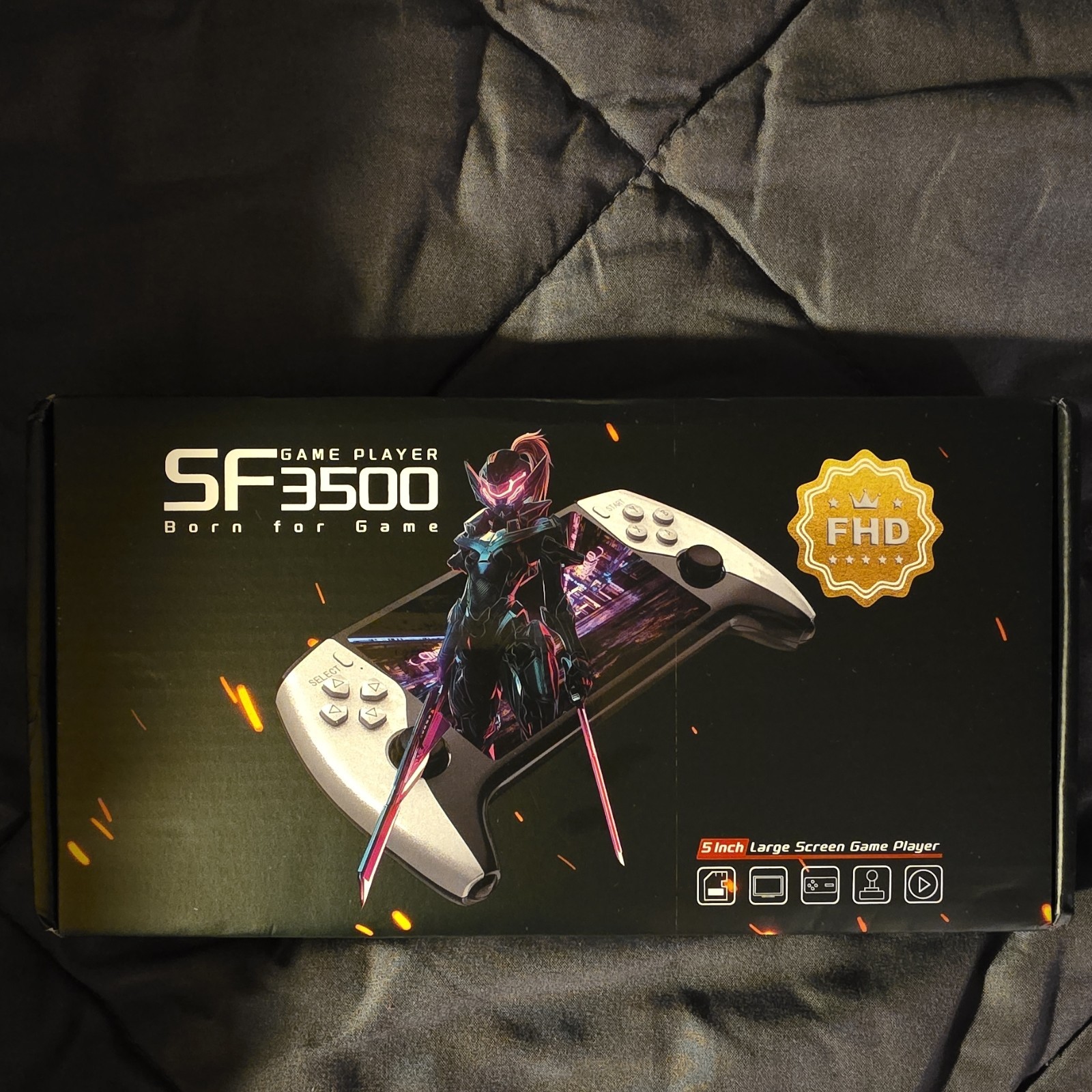 SF3500 Handheld Console 5″ IPS FHD Display Black OTG TYPE-C AUX Portable System