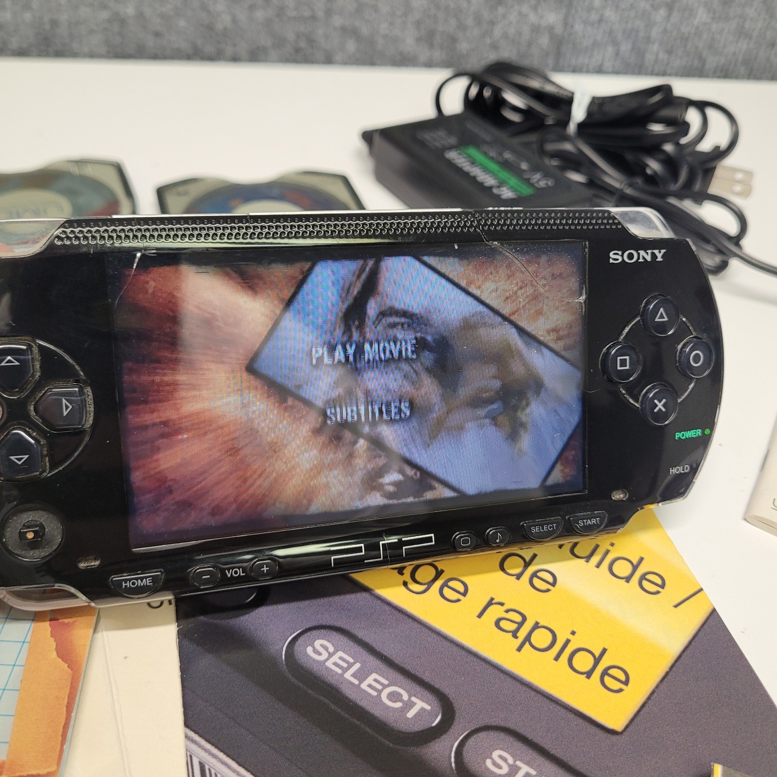 Sony PSP-3001 & PSP-1001 System Bundle W/ Storage, Game, DVD and Charger Read!