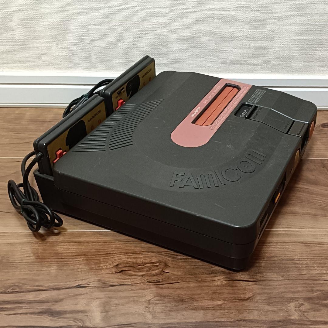 Sharp Twin Famicom Console Black Pink Tested Working Cartridge Disk System Japan
