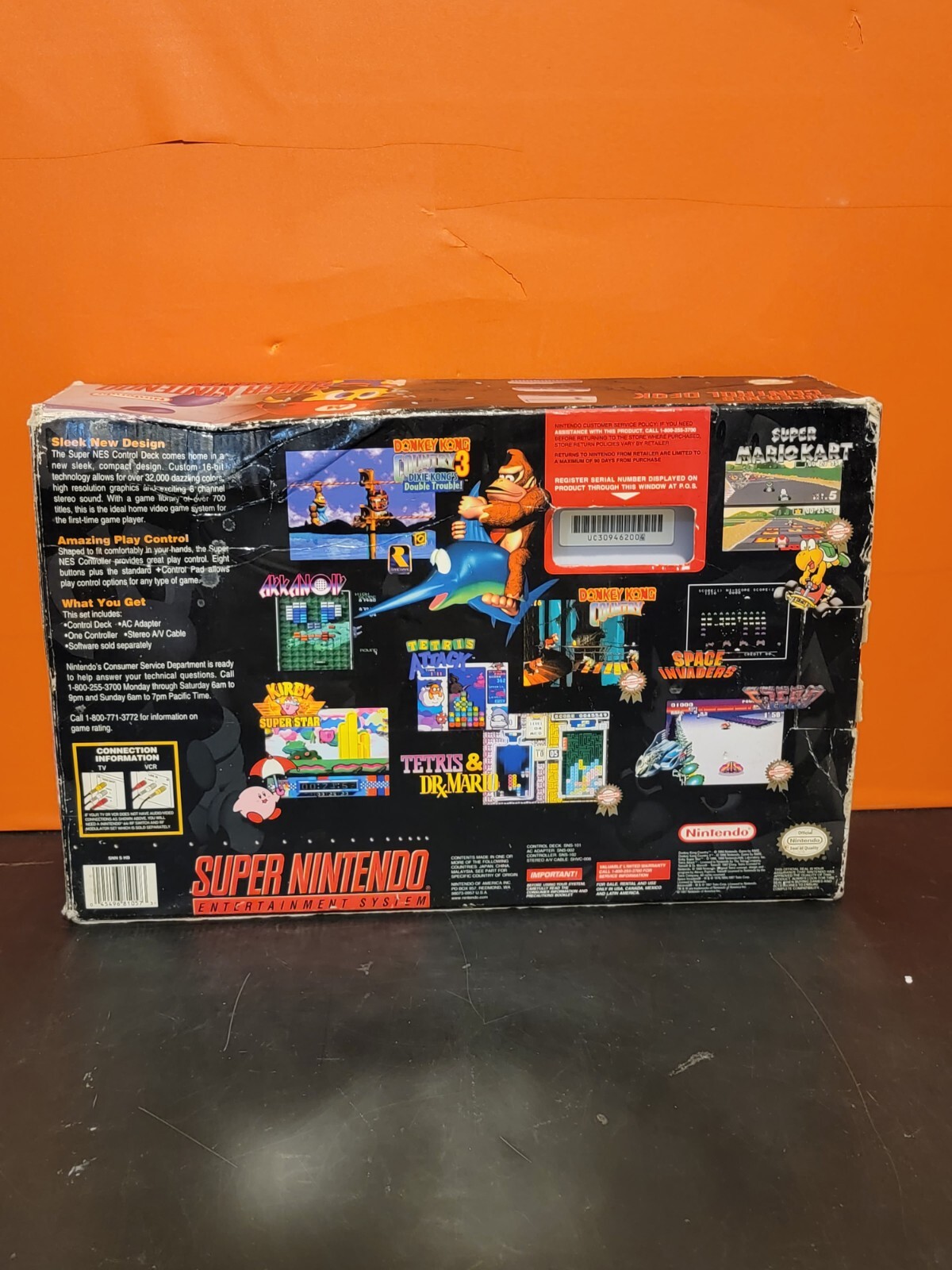Super Nintendo Junior Jr Control Deck Console in Original Box ~ Tested & Working