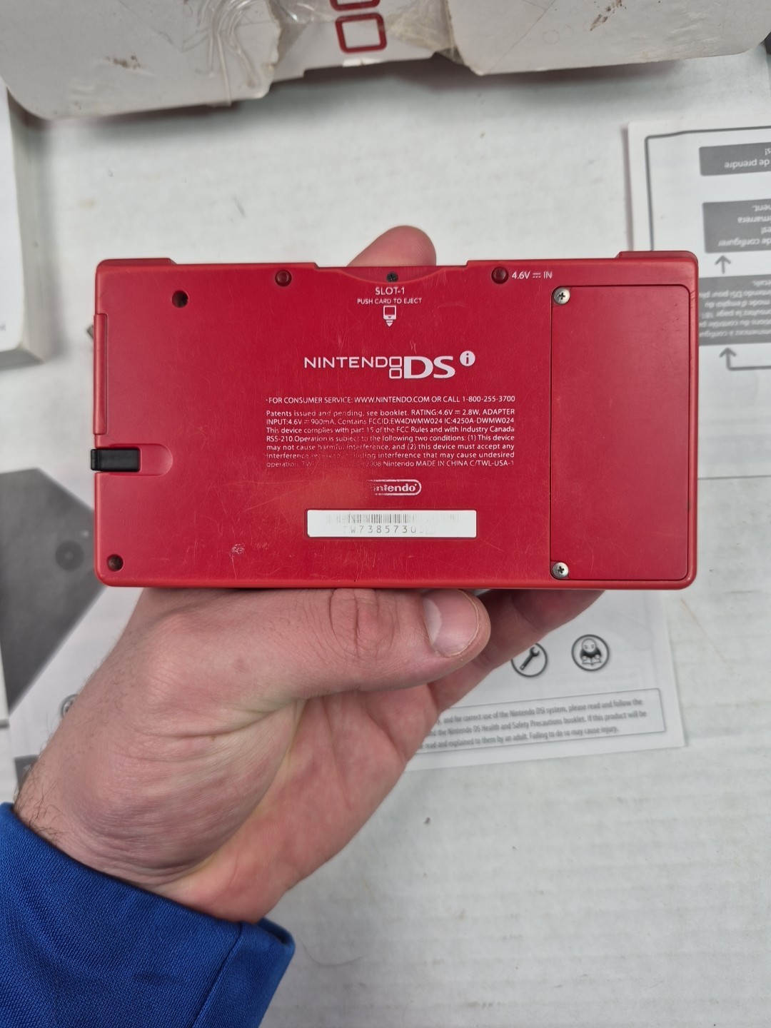 Nintendo DSI Matte Red Handheld System Box Charger Games Tested With Issues