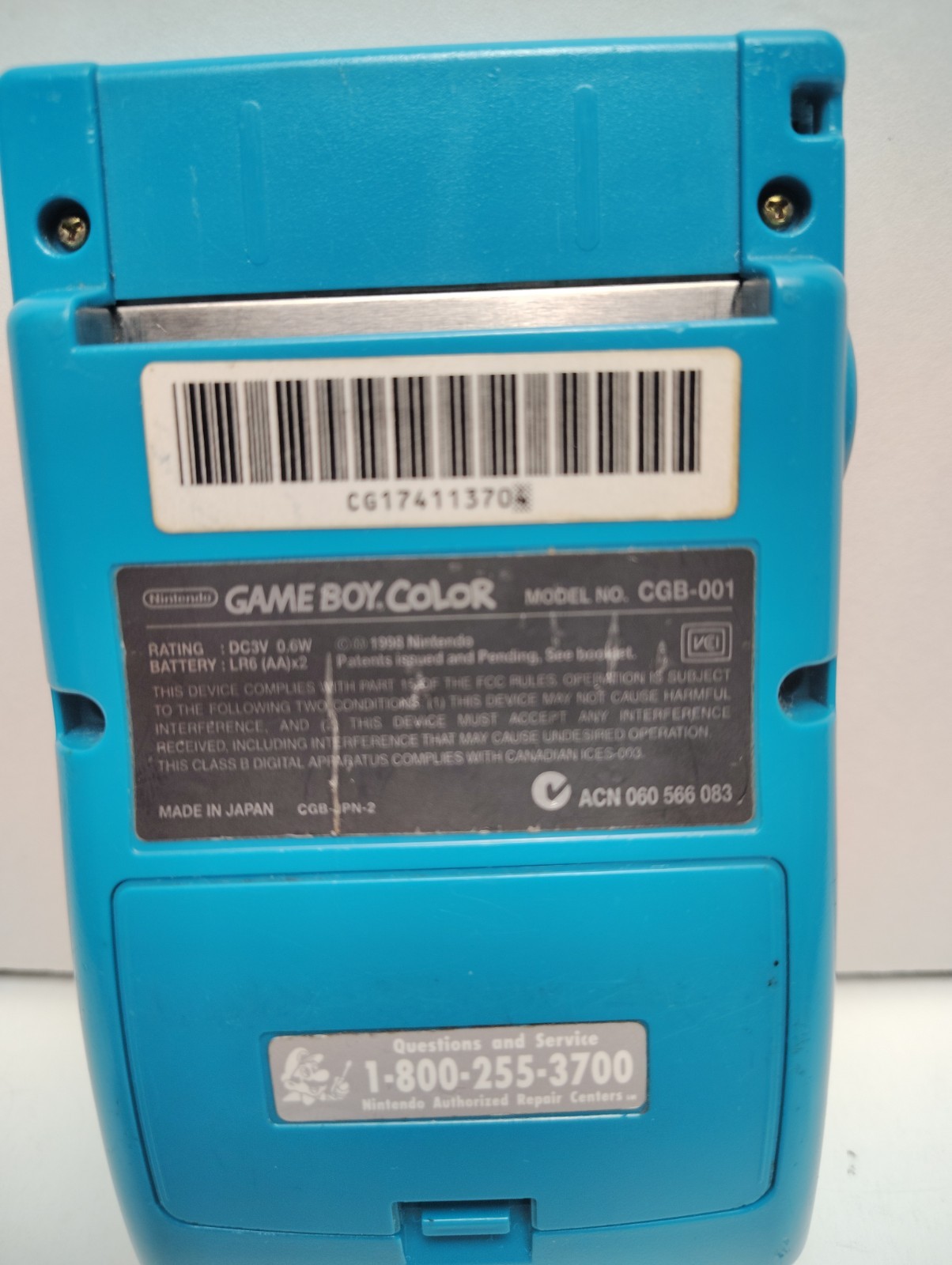 Nintendo Game Boy Color Handheld System Teal Blue CGB-001 Fully Tested See Pics