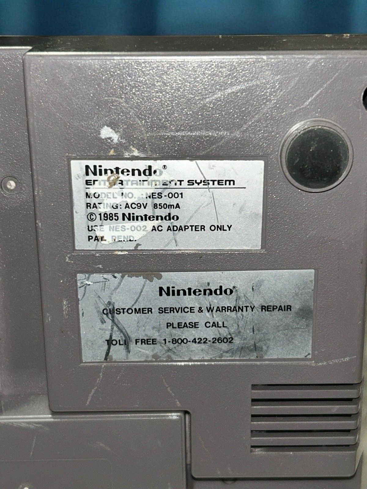 Nintendo Entertainment System NES Console Game NES-001 As Is Untested – No Cord