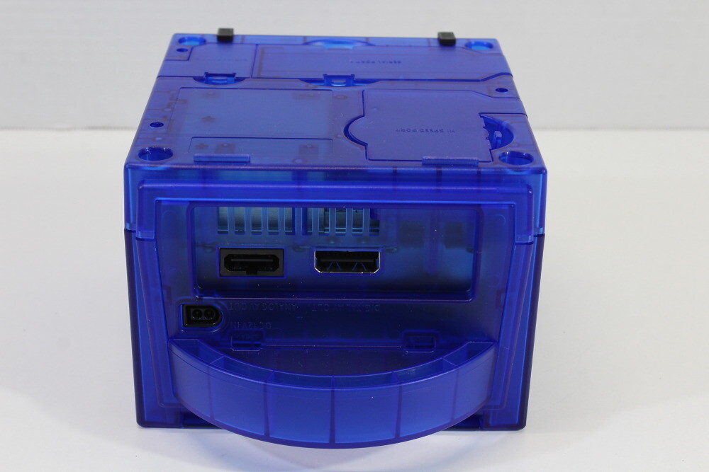 Nintendo Gamecube Clear Transparent Dark Blue Console & AC AV NTSC-U/C DOL-001