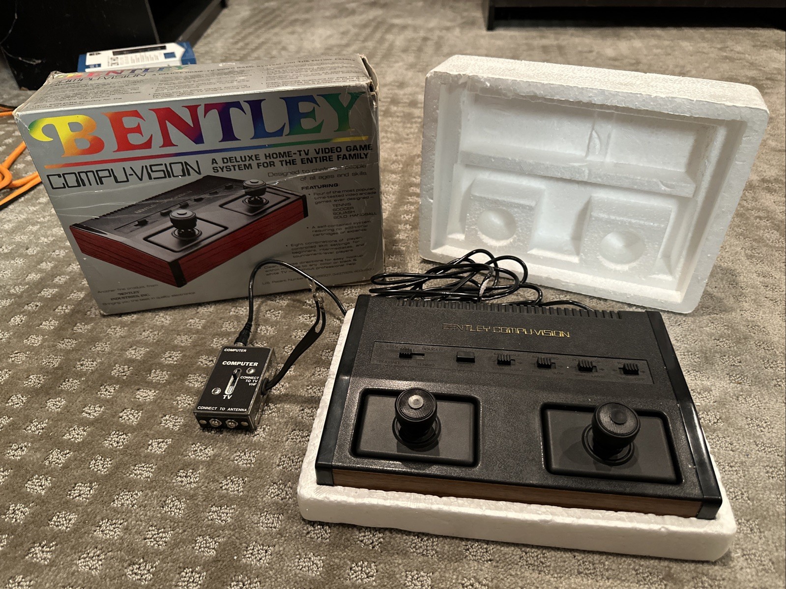 Bentley Compu Vision Vintage Video Game System IOB. Needs 6V Cord 1983