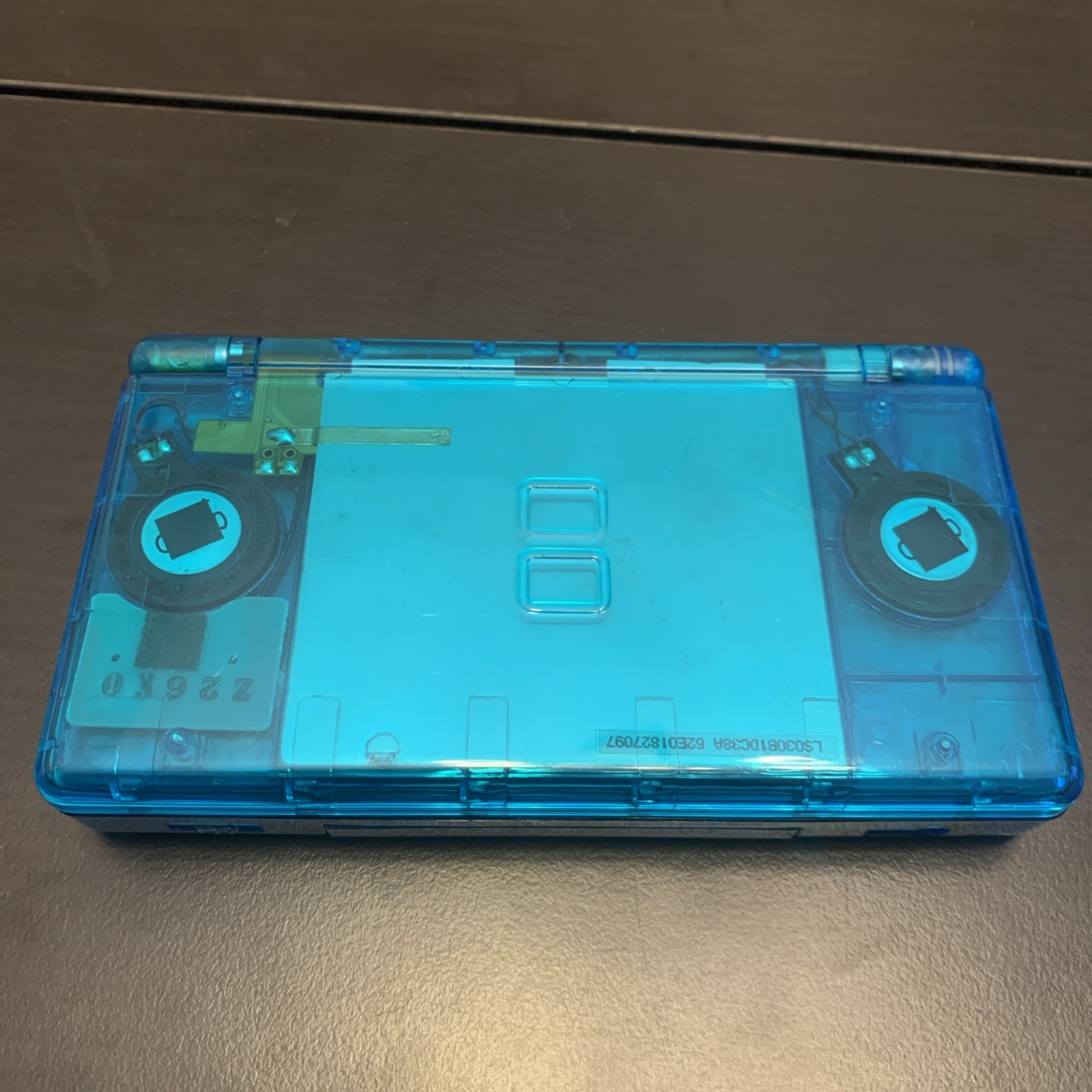 Nintendo DS Lite Handheld Console Custom Transparent Clear Blue (Tested Working)