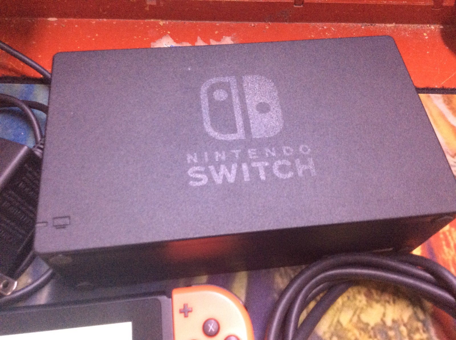 Nintendo Switch HAC-001 32GB Neon Red/Blue Bundle SYSTEM WORKS GREAT