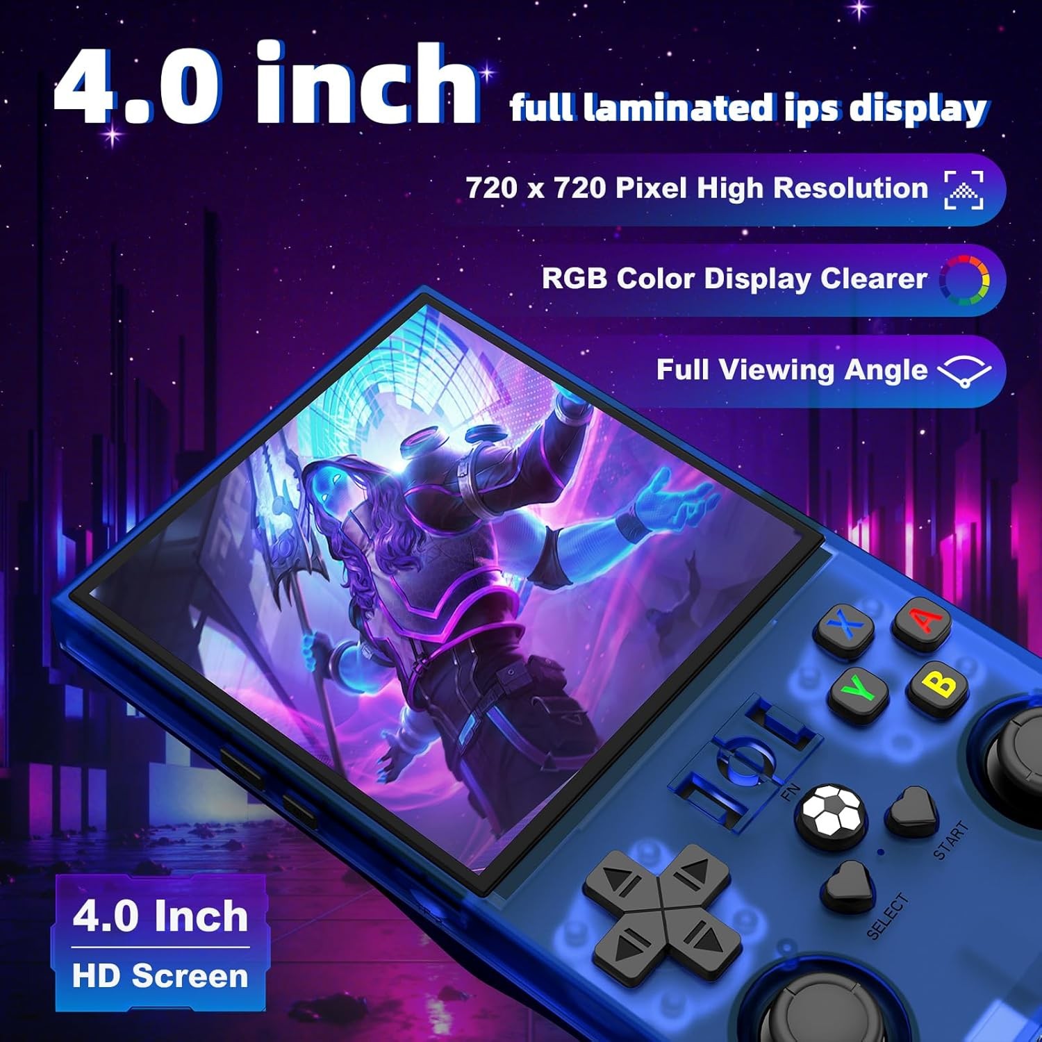 R36MAX Linux Handheld 4.0 IPS 4000mAh Blue 18000 Games