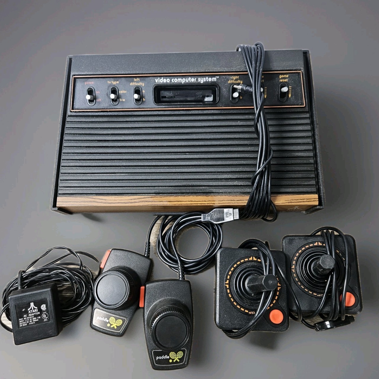 Atari 2600 Light Sixer 6-Switch Console W/ Power AC Adapter & Controllers TESTED