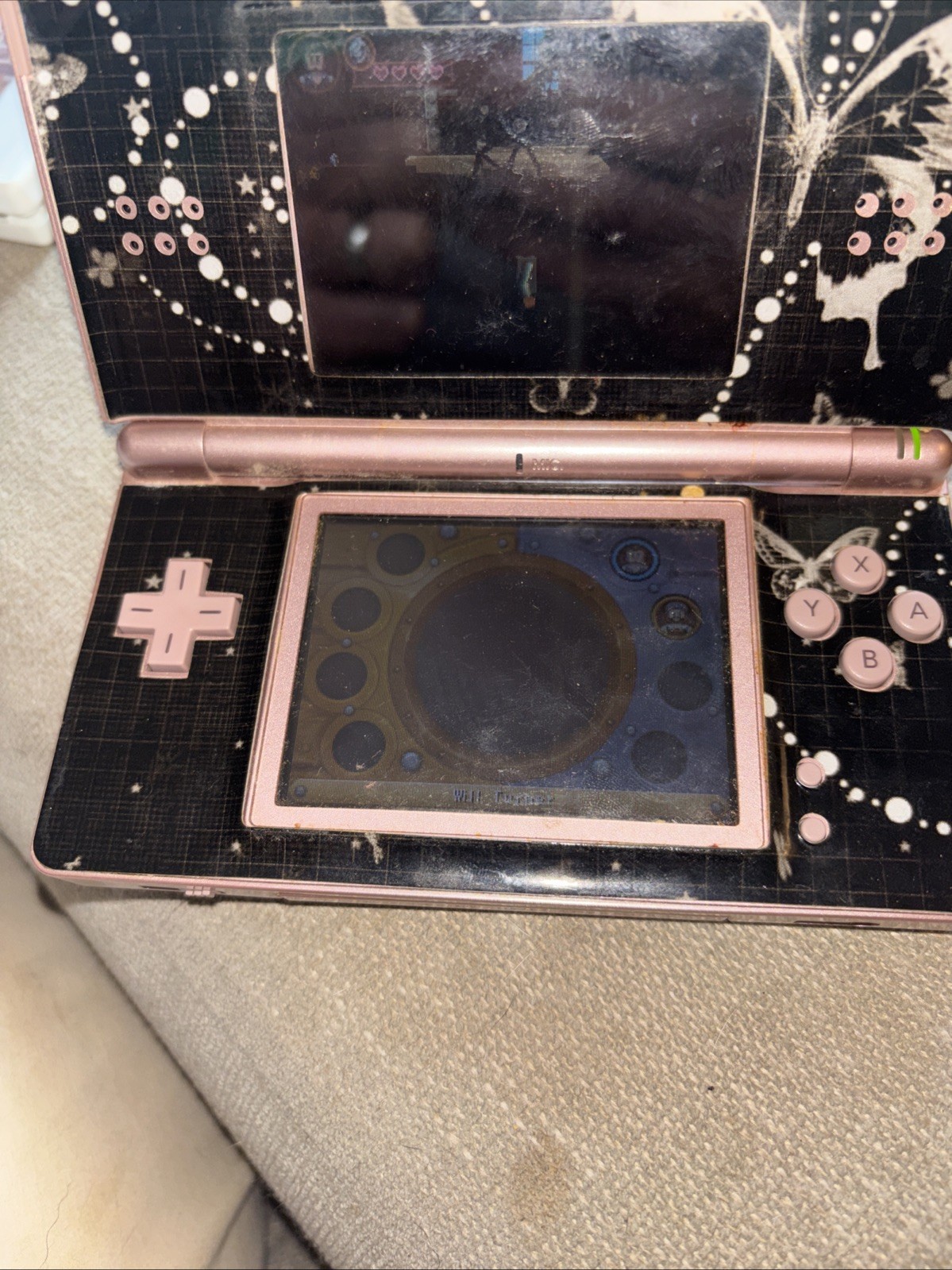 Nintendo DS Lite Handheld Game Console Only USG-001 Coral Pink With Game #25