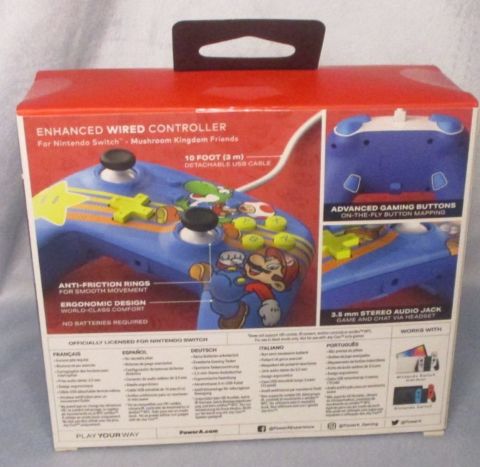 Nintendo Switch PowerA Super Mario Enhanced Wired Controller Ergonomic Design