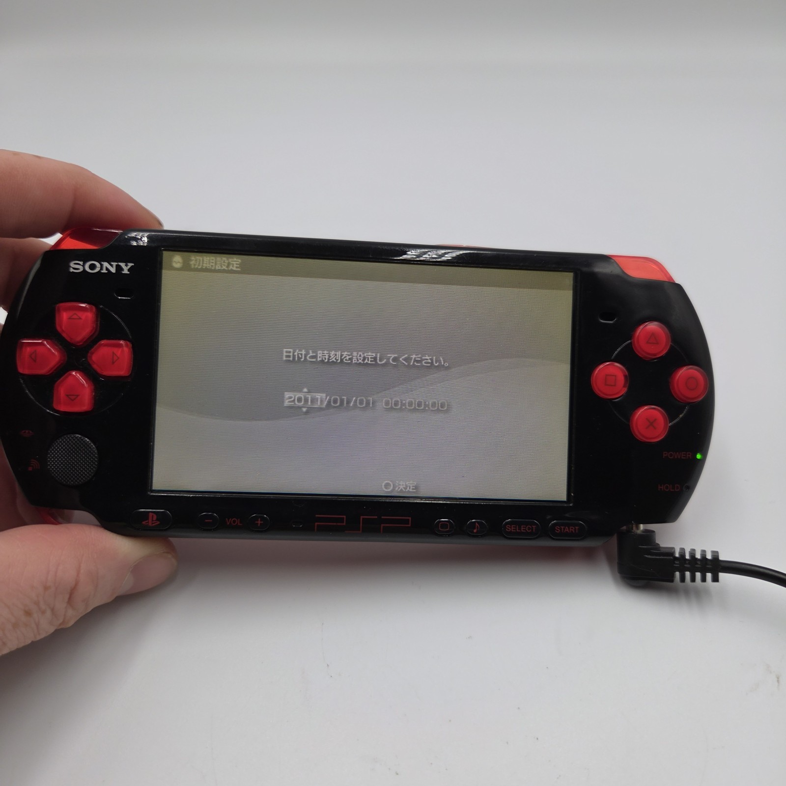 Sony PSP-3000 Red/Black Japan Import Bundle Tested Working UMD Reads + Charger