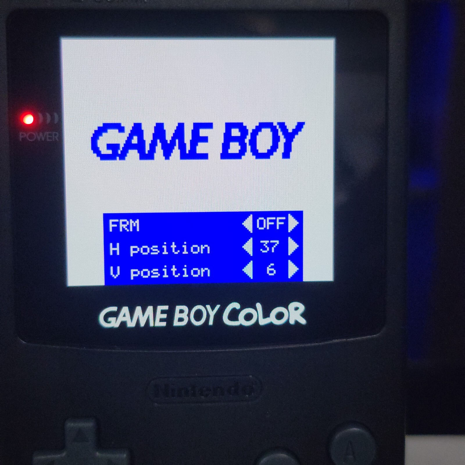 Black Gameboy Color Console OLED Touch Screen And USB-C Rechargeable Battery Mod