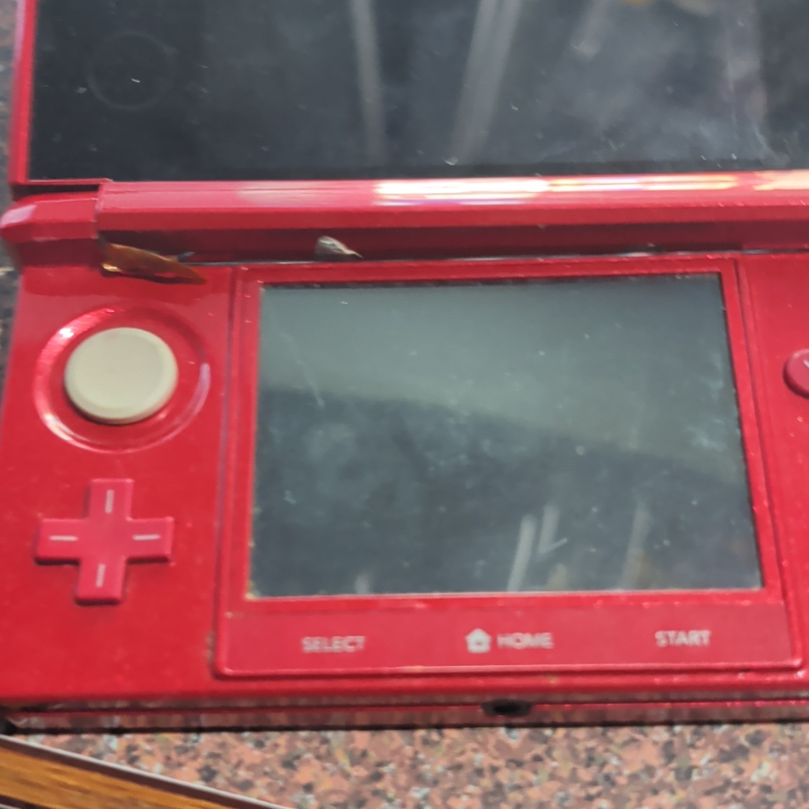 *PARTS* Nintendo 3DS Red Handheld System 3D Audio Technology